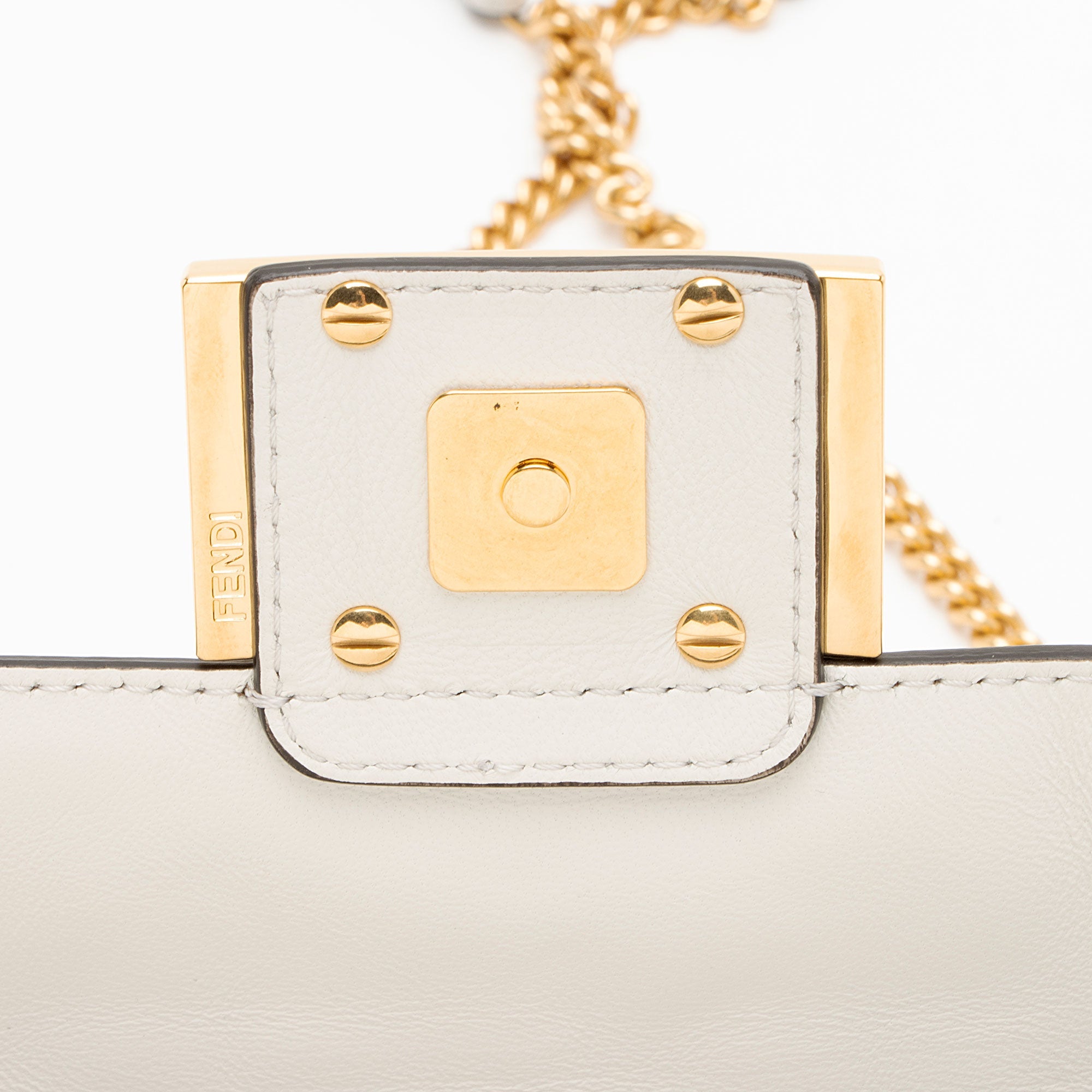 Fendi FF Embossed Leather 1974 Mini Baguette Shoulder Bag