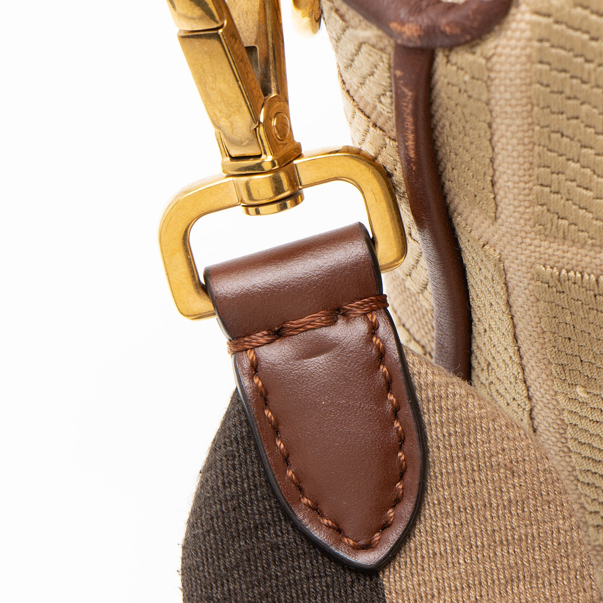 Fendi FF Embroidered Canvas Baguette Shoulder Bag