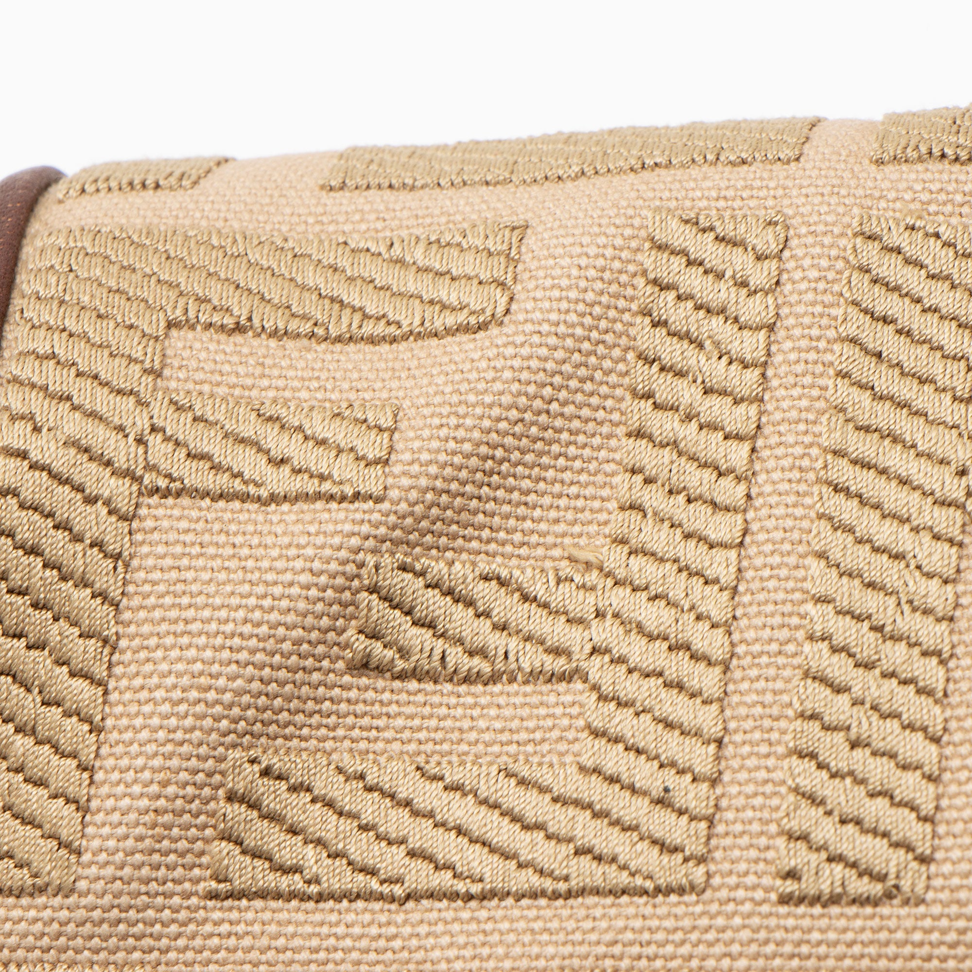 Fendi FF Embroidered Canvas Baguette Shoulder Bag