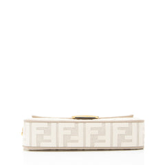 Fendi FF Embroidered Canvas Baguette Shoulder Bag