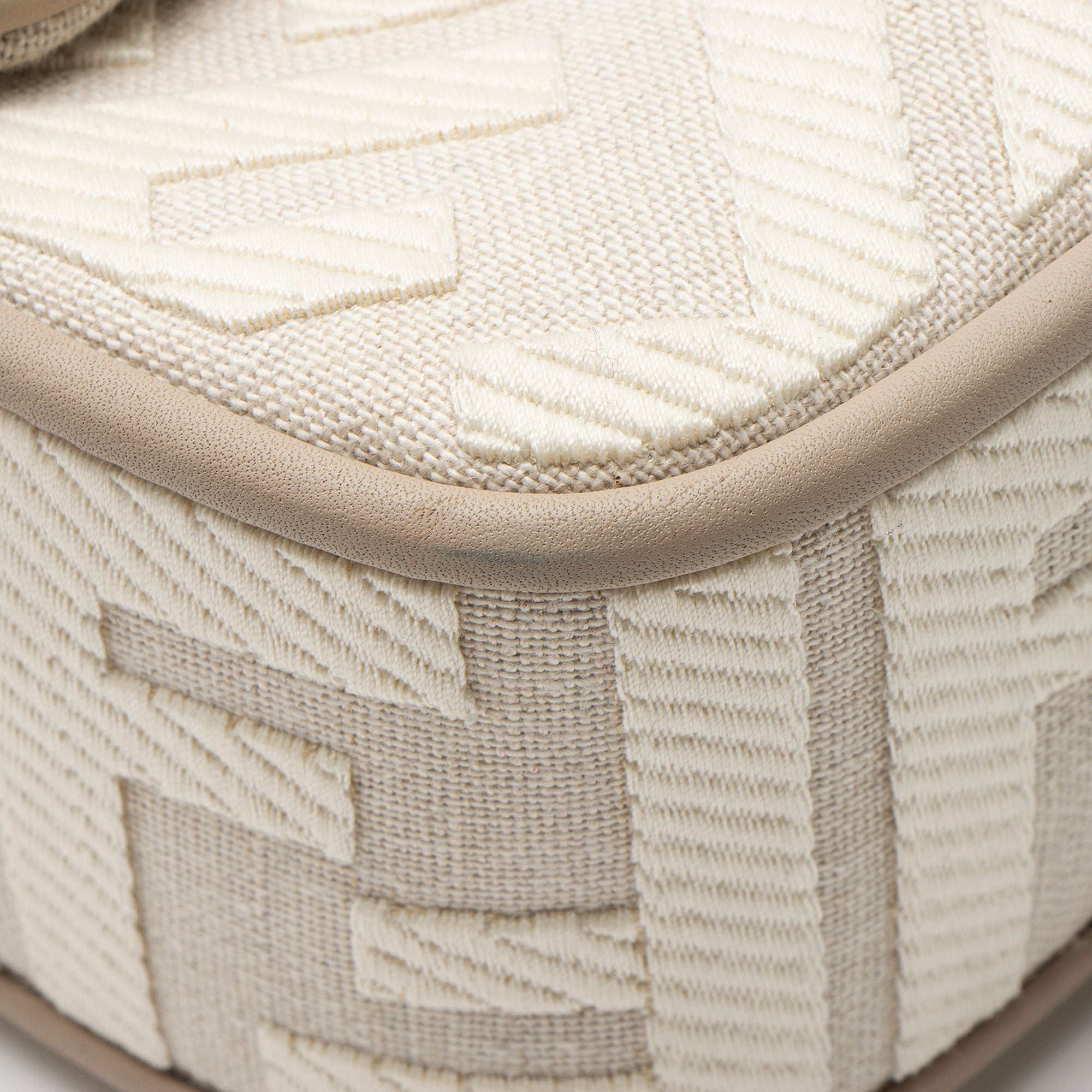 Fendi FF Embroidered Canvas Baguette Shoulder Bag