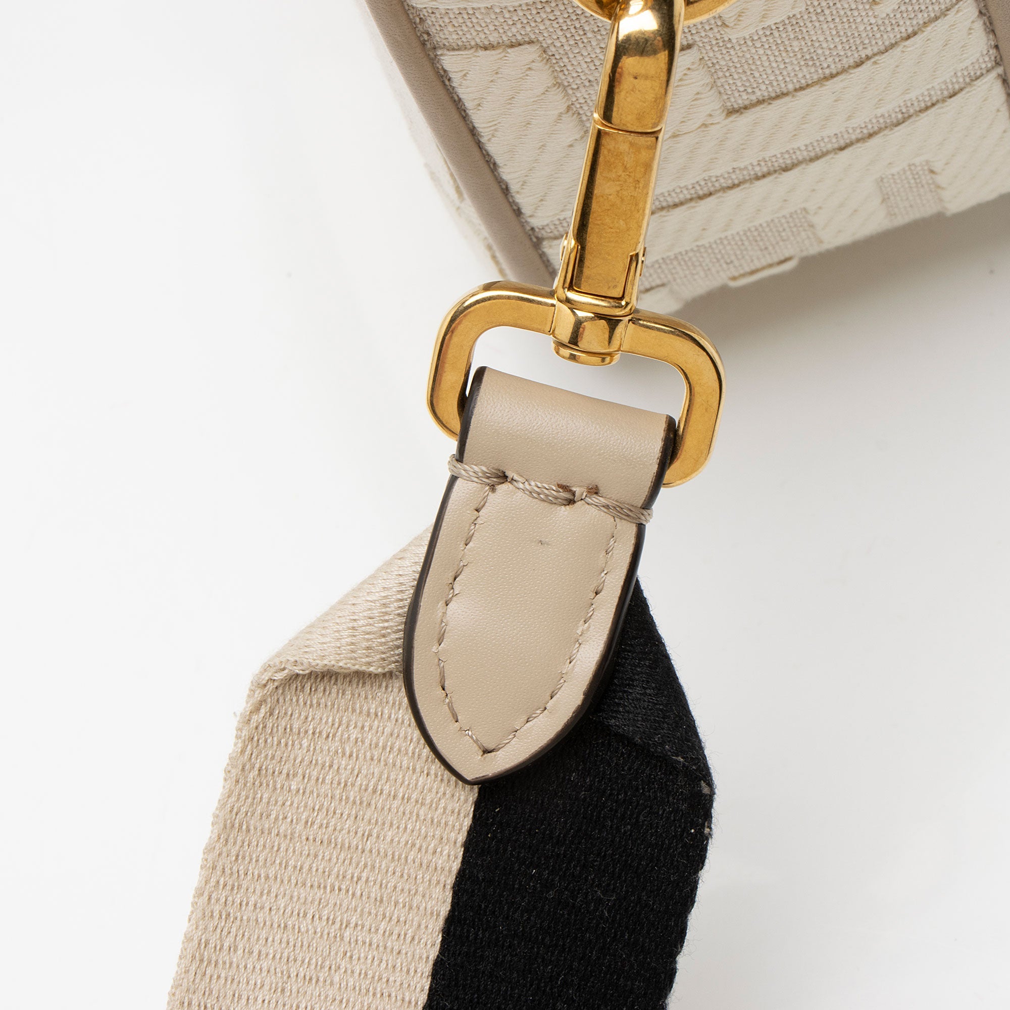 Fendi FF Embroidered Canvas Baguette Shoulder Bag