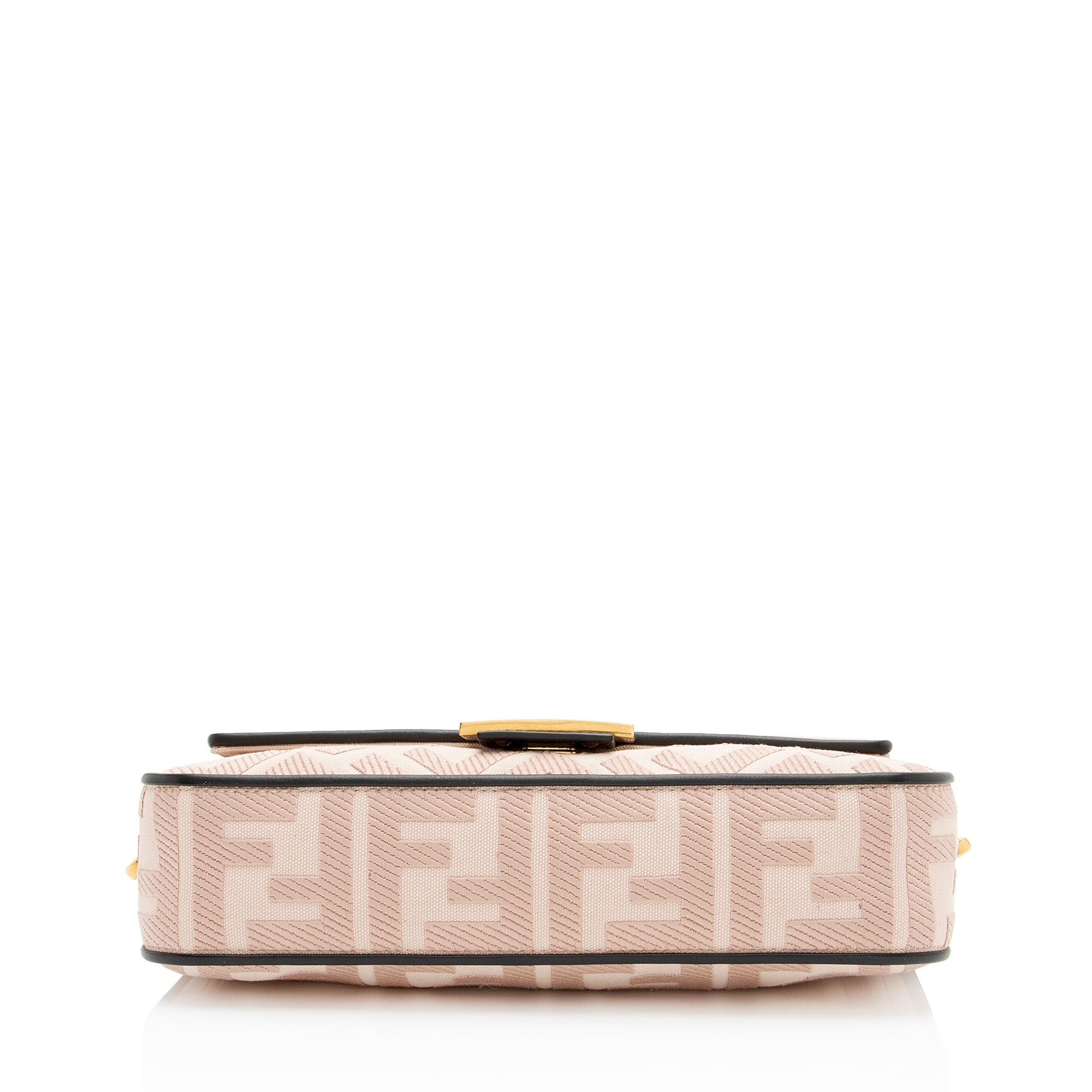 Fendi FF Embroidered Canvas Baguette Shoulder Bag