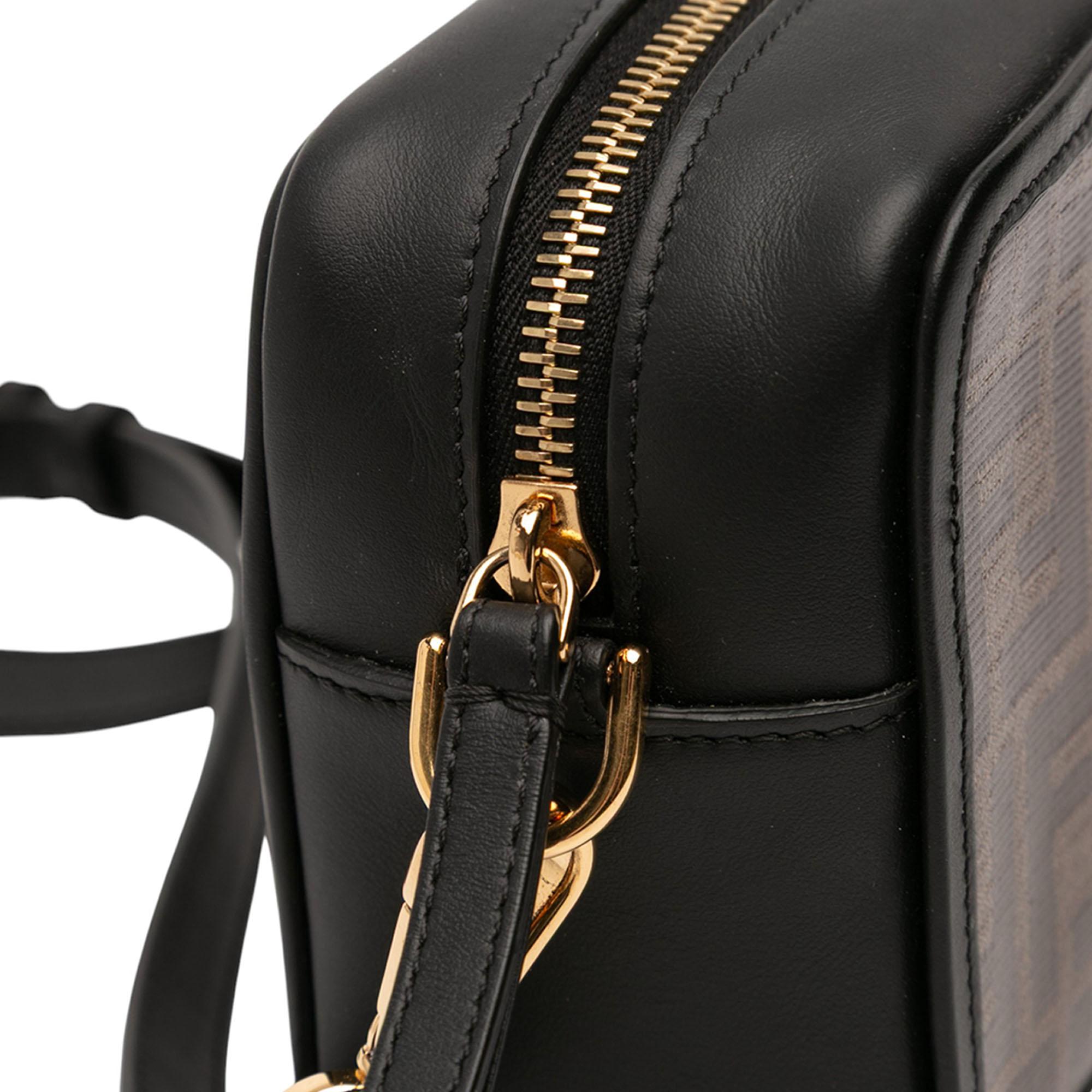 Fendi Glazed Fabric Vitello Century FF 1974 Camera Bag