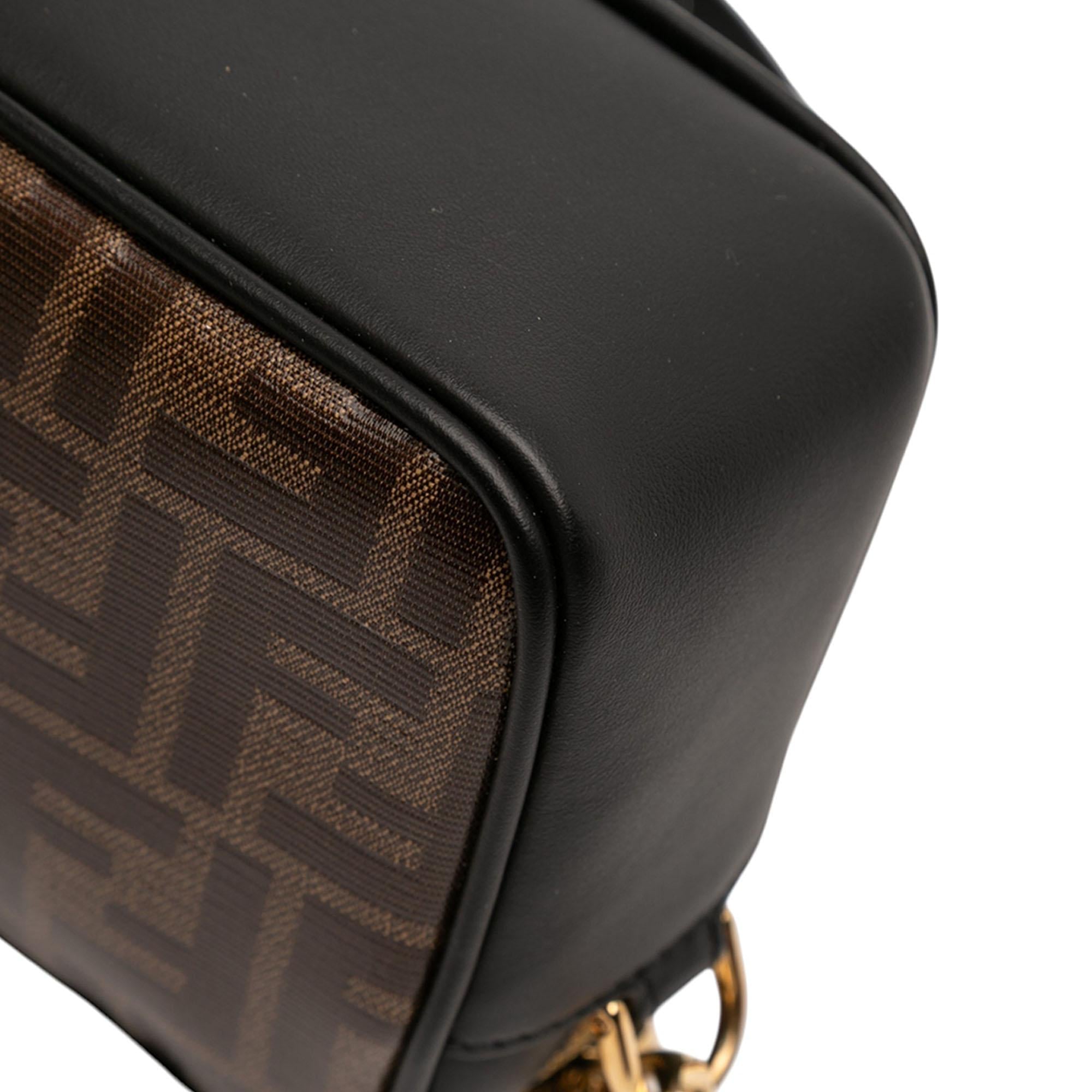 Fendi Glazed Fabric Vitello Century FF 1974 Camera Bag