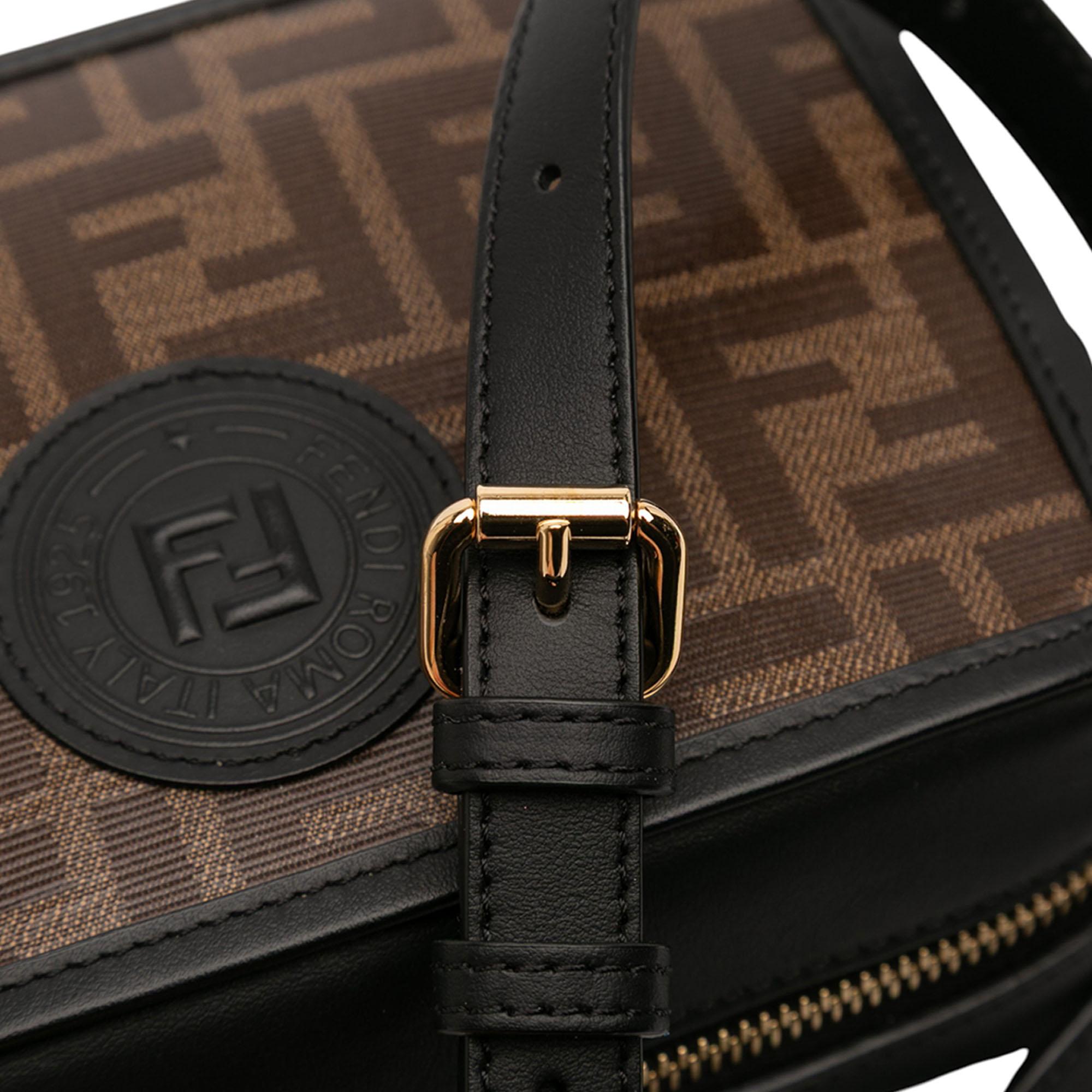 Fendi Glazed Fabric Vitello Century FF 1974 Camera Bag
