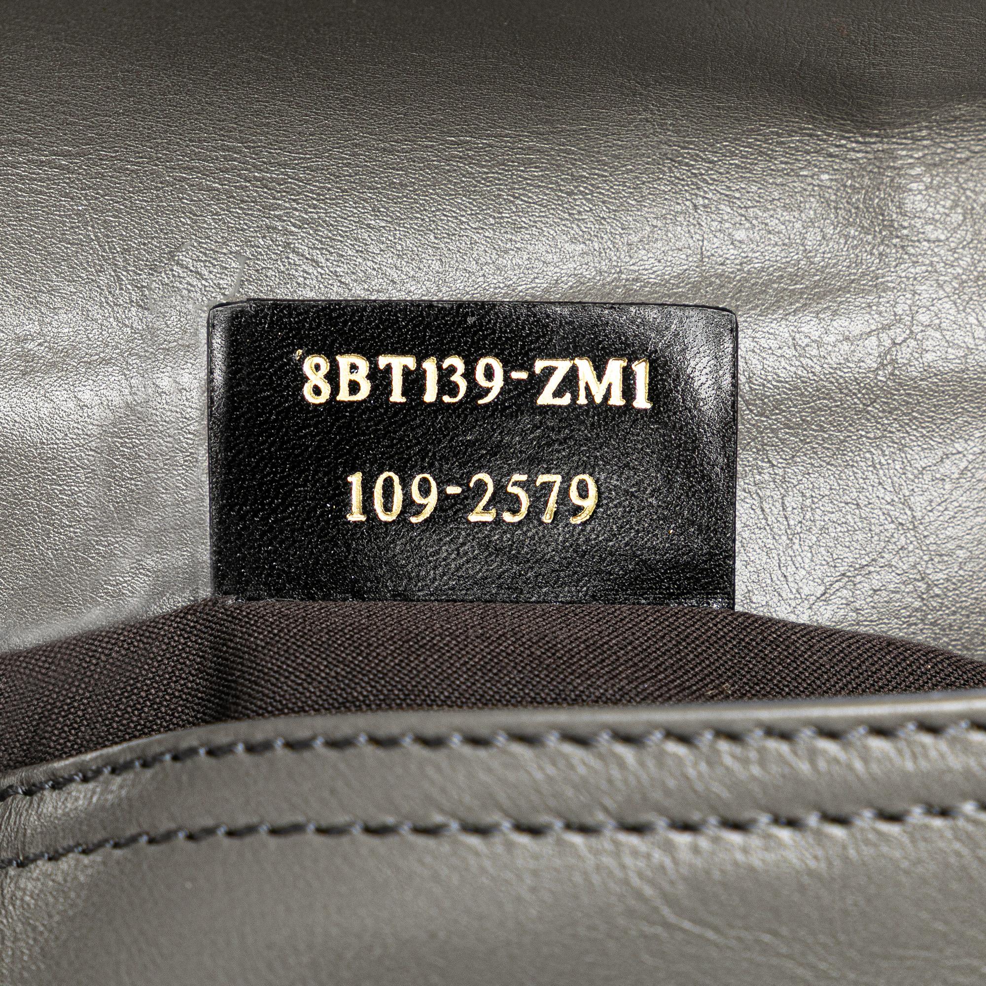 Fendi Glazed Leather Chain Flap Baguette Crossbody