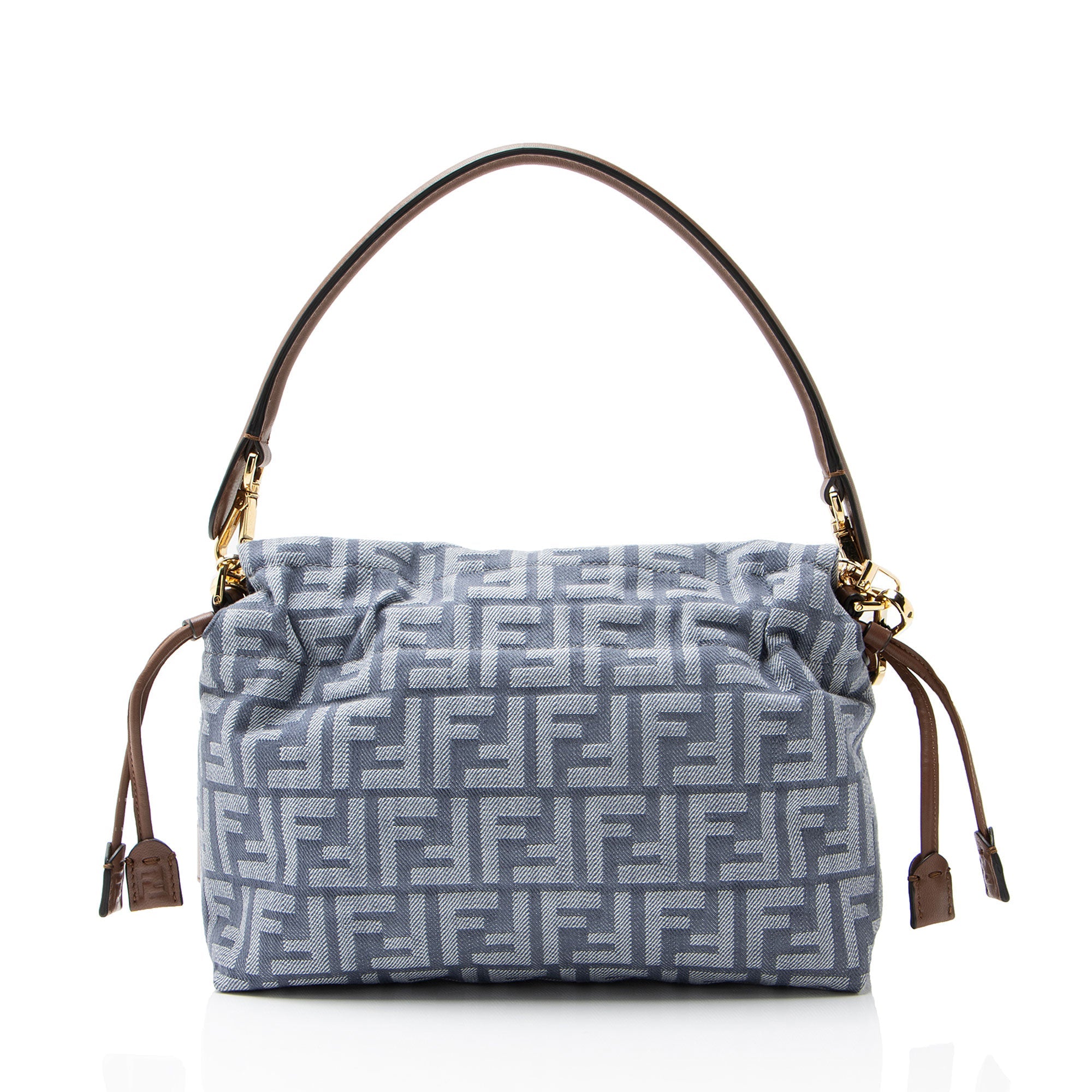 Fendi Denim Zucca Mamma Baguette Shoulder Bag