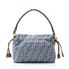 Fendi Denim Zucca Mamma Baguette Shoulder Bag