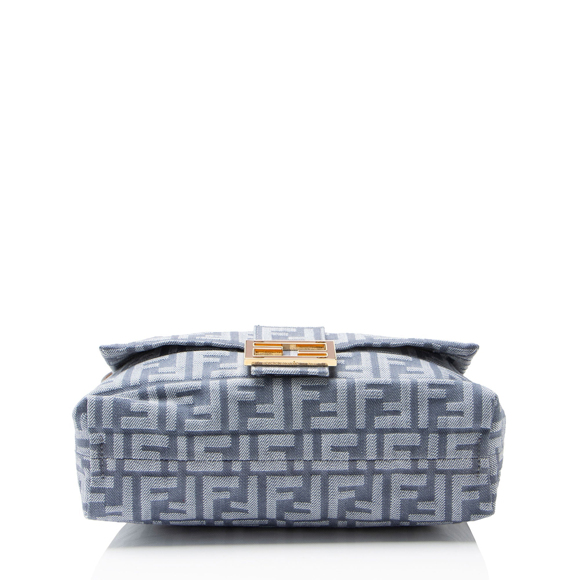 Fendi Denim Zucca Mamma Baguette Shoulder Bag
