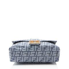 Fendi Denim Zucca Mamma Baguette Shoulder Bag