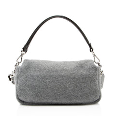 Fendi Knit Cashmere Baguette Shoulder Bag