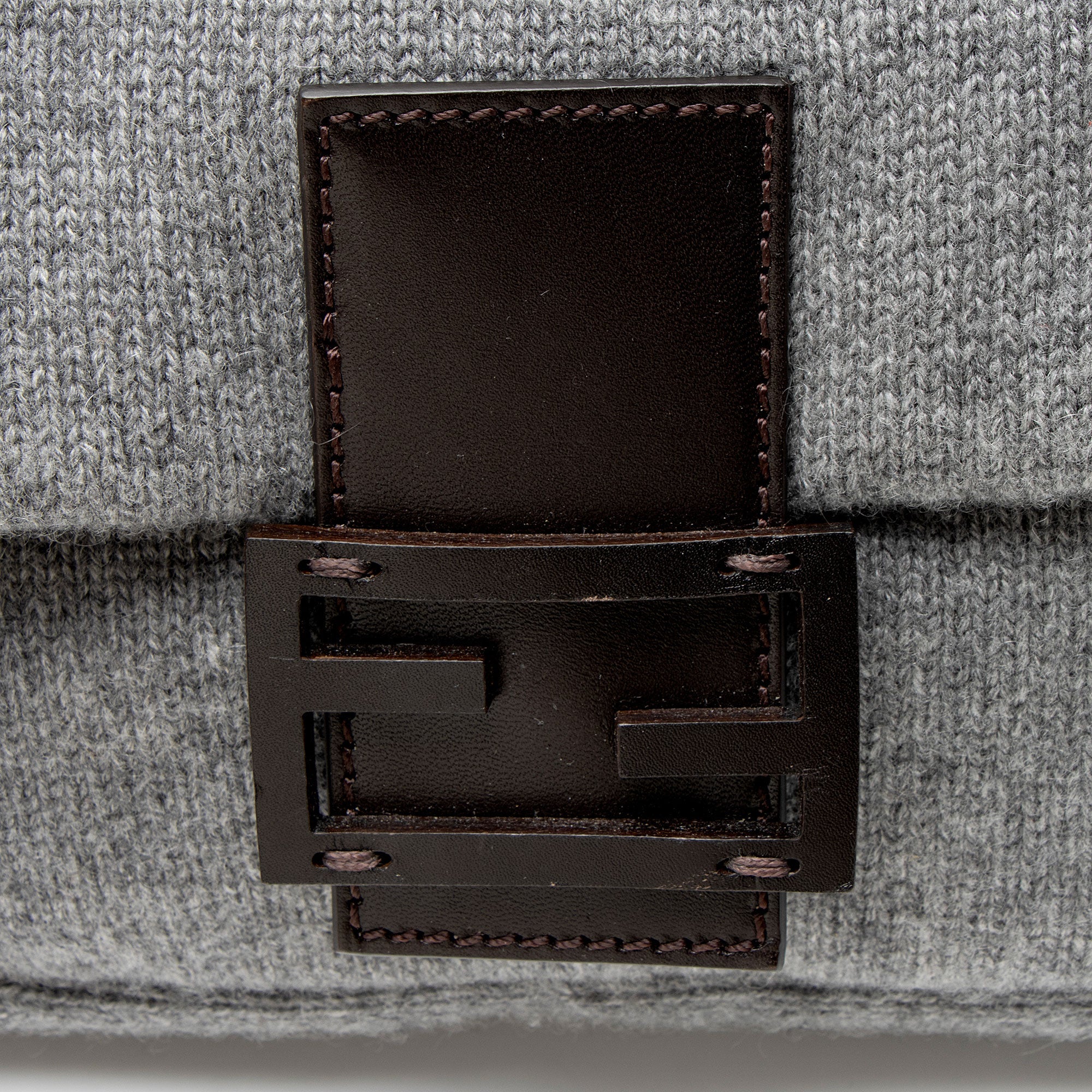 Fendi Knit Cashmere Baguette Shoulder Bag