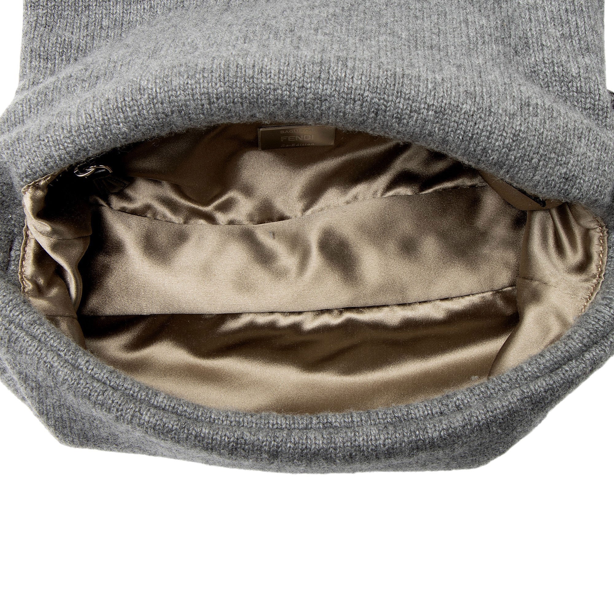 Fendi Knit Cashmere Baguette Shoulder Bag