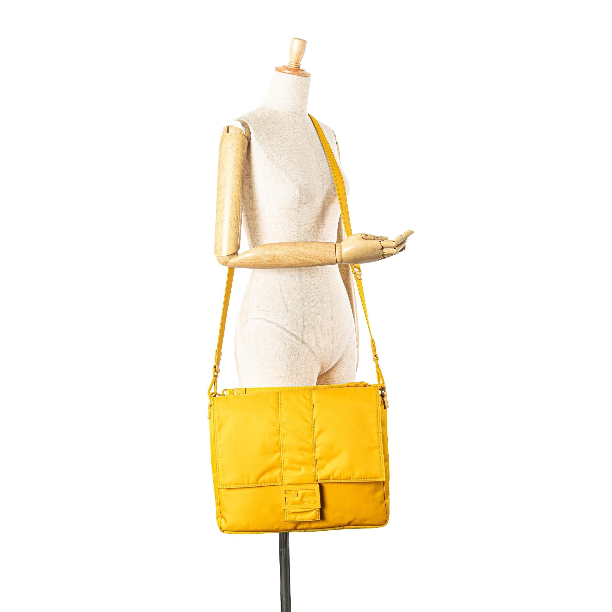 Fendi Large Econyl Nylon Baguette Satchel