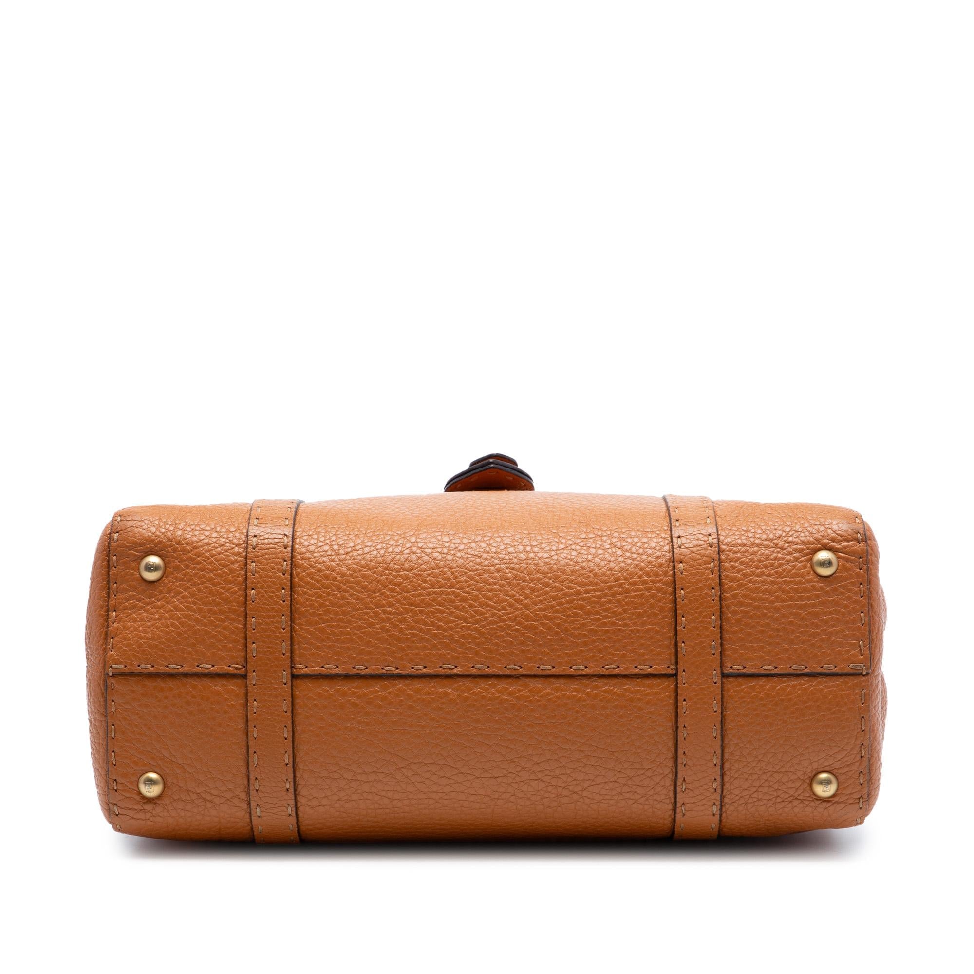 Fendi Large Leather Selleria Linda Handbag