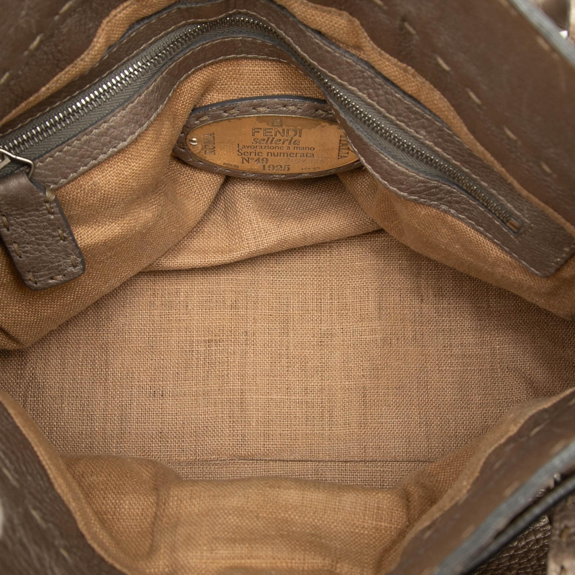 Fendi Large Leather Selleria Villa Borghese Tote