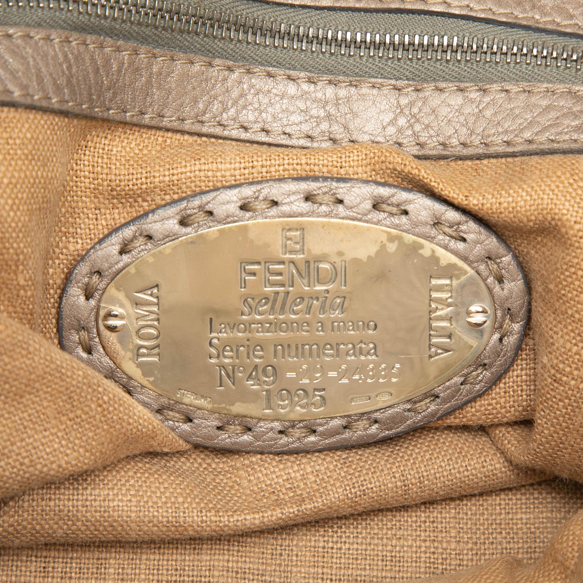 Fendi Large Leather Selleria Villa Borghese Tote