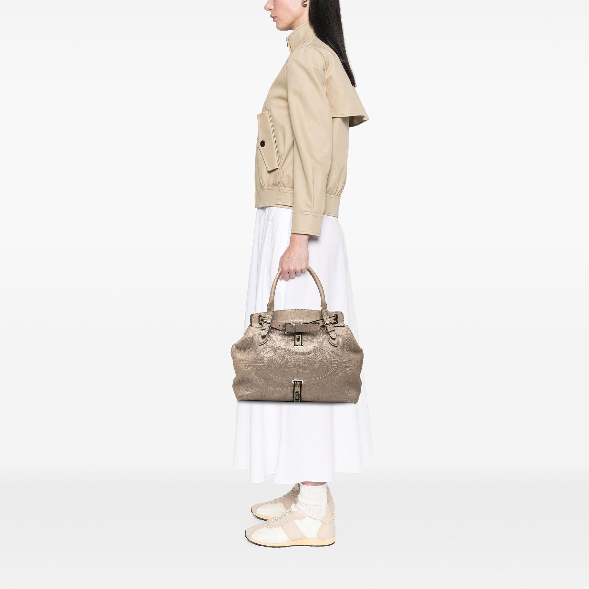 Fendi Large Leather Selleria Villa Borghese Tote