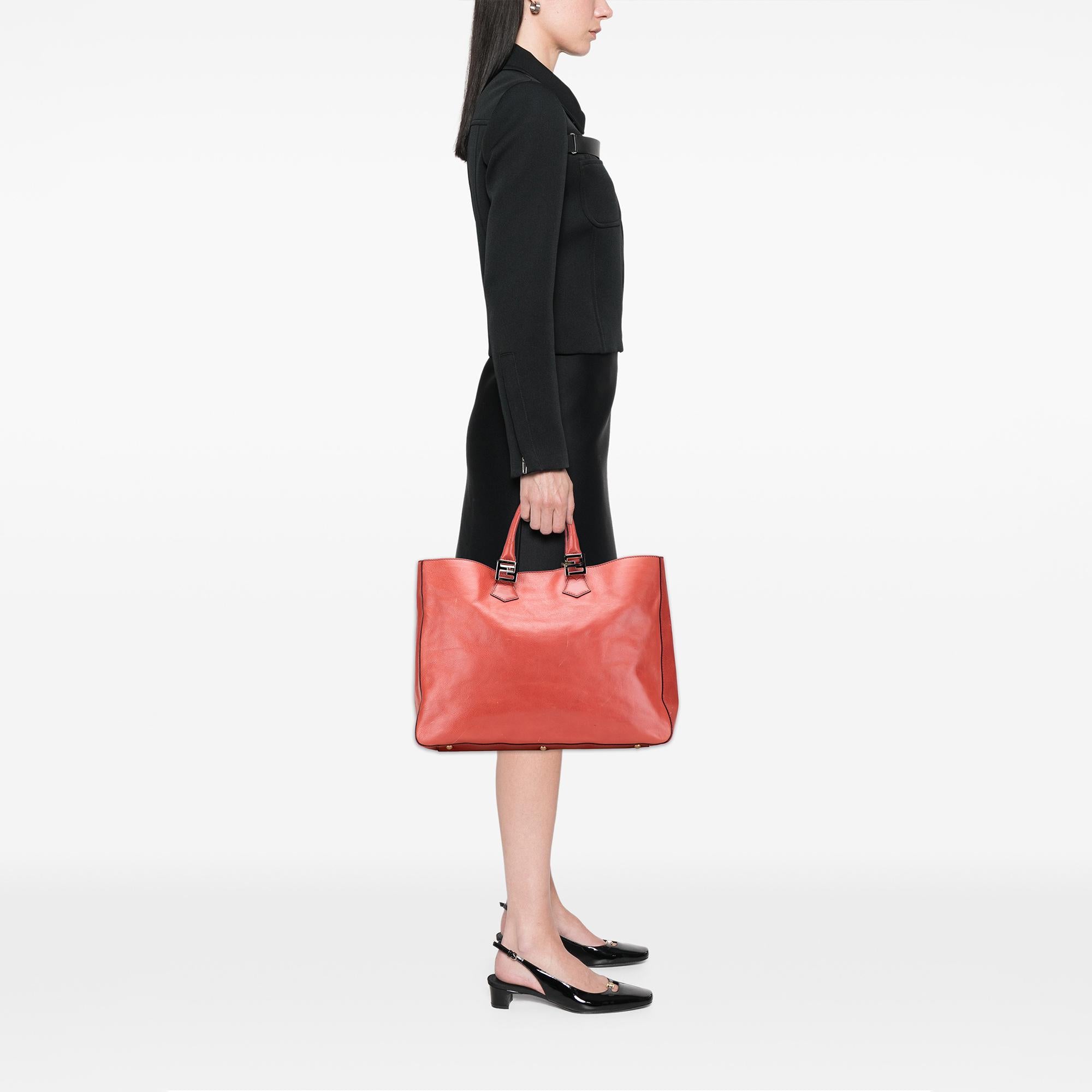 Fendi Large Leather Twins Tote