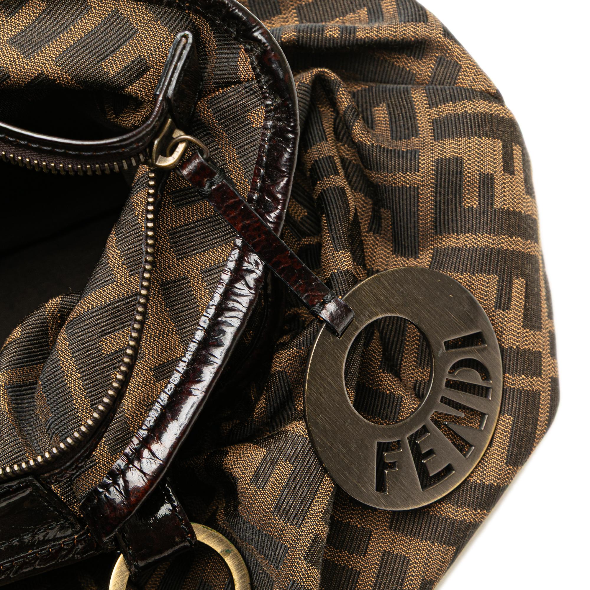 Fendi Large Zucca Canvas Chef Shoulder Bag