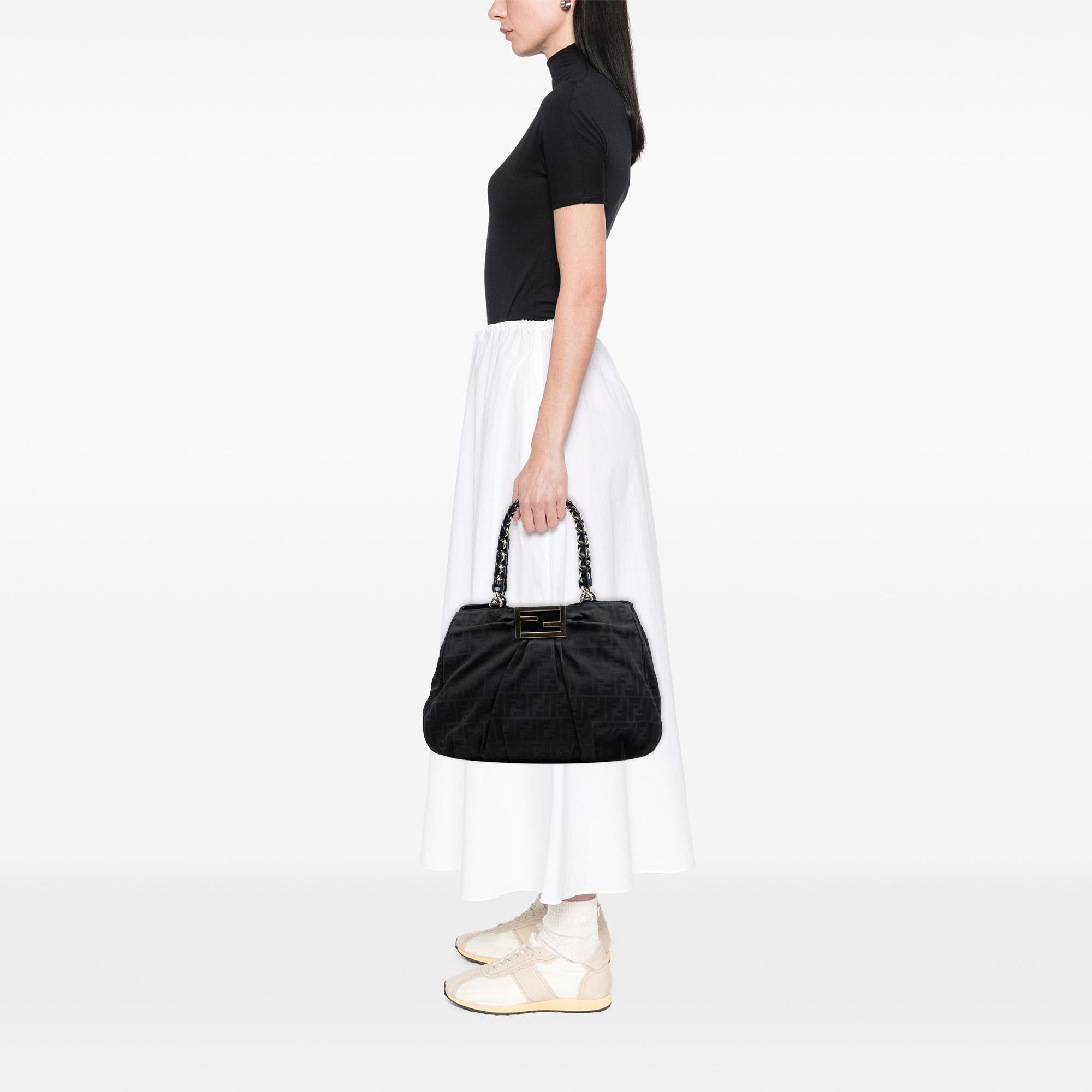 Fendi Large Zucca Canvas Mia Tote