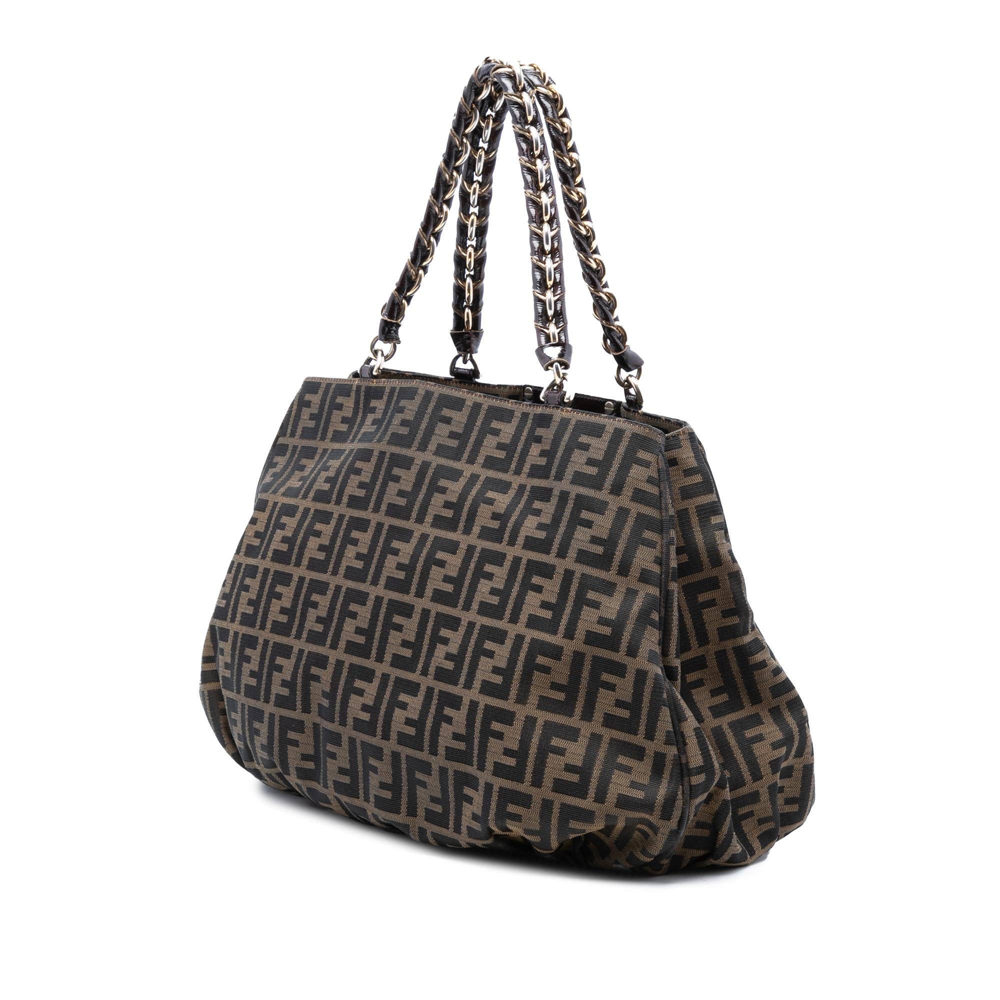 Fendi Large Zucca Canvas Mia Tote