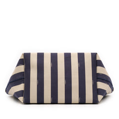 Fendi Large Zucca Canvas Pequin Striped Reversible Roll Tote
