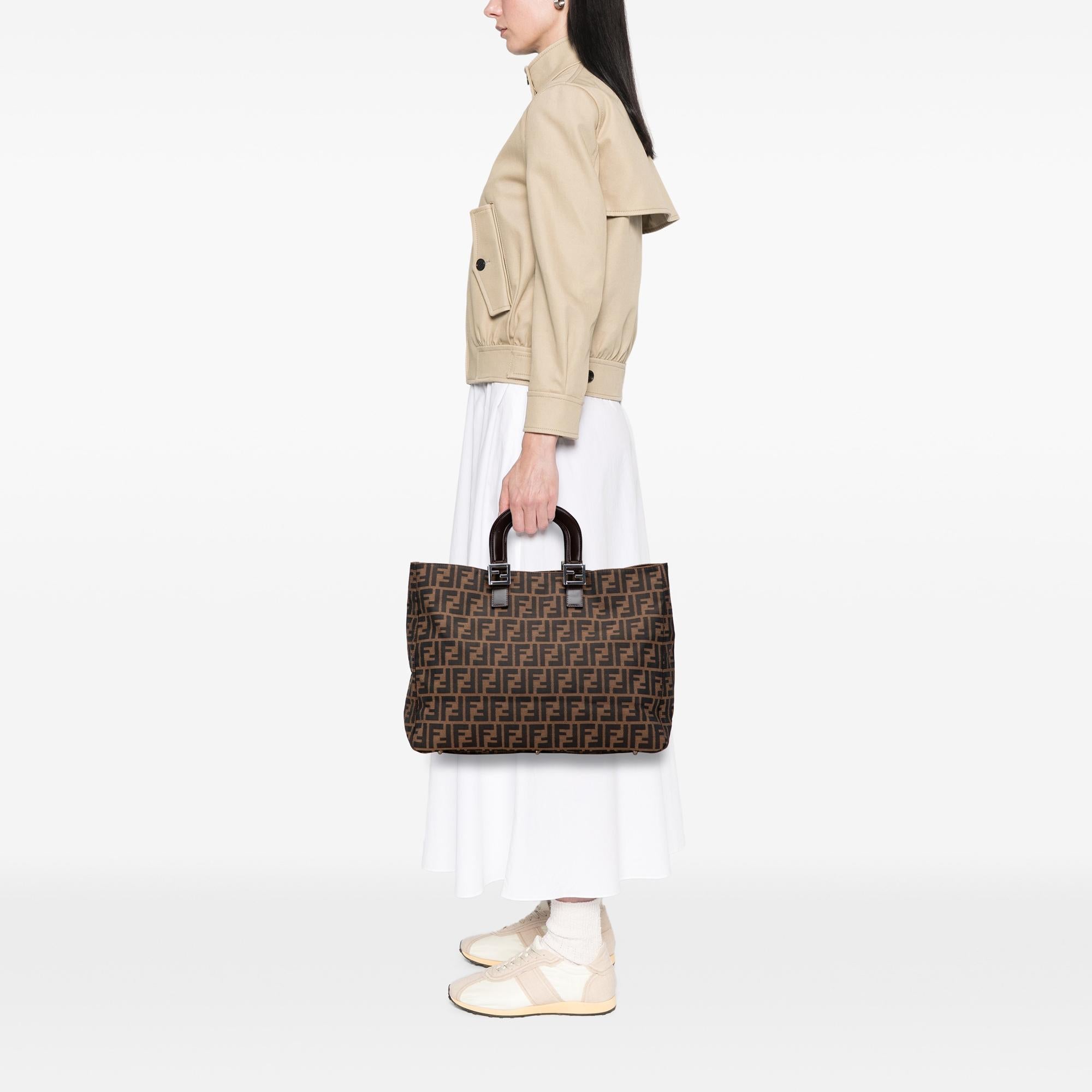 Fendi Large Zucca Canvas Twins Tote