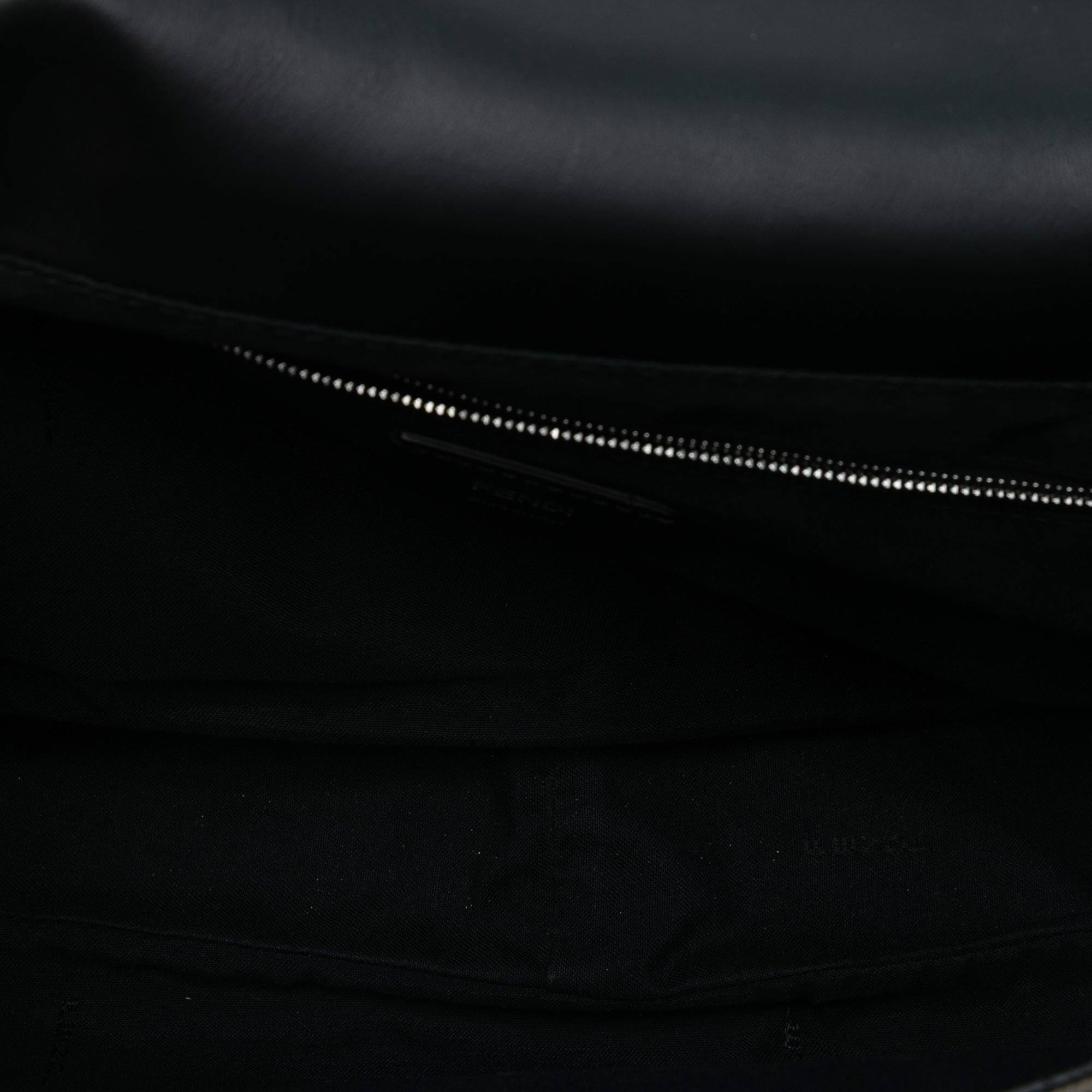 Fendi Large Zucca Canvas and Leather Convertible Belt Baguette