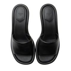 Fendi Leather Baguette FF Cutout Heel Mules - Size 7.5 / 37.5