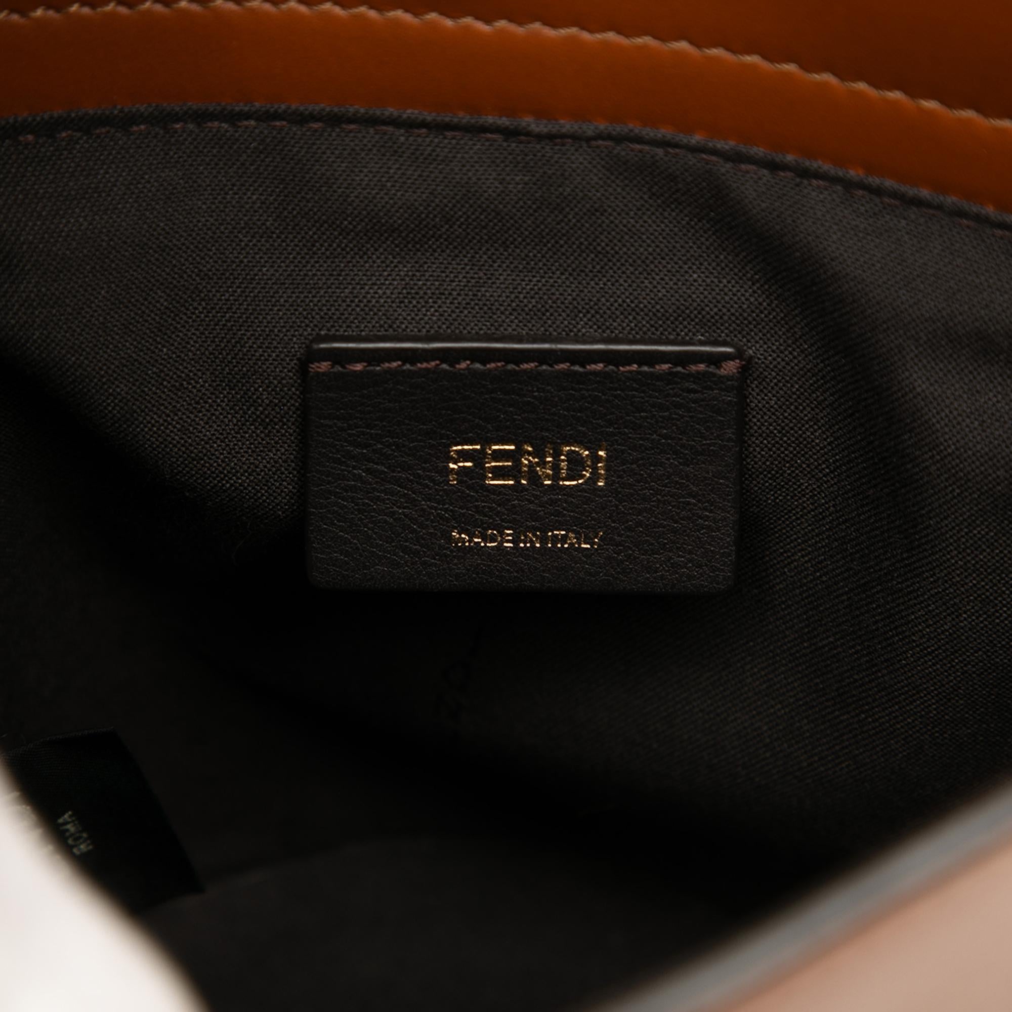 Fendi Leather Debossed Logo Bucket Bag
