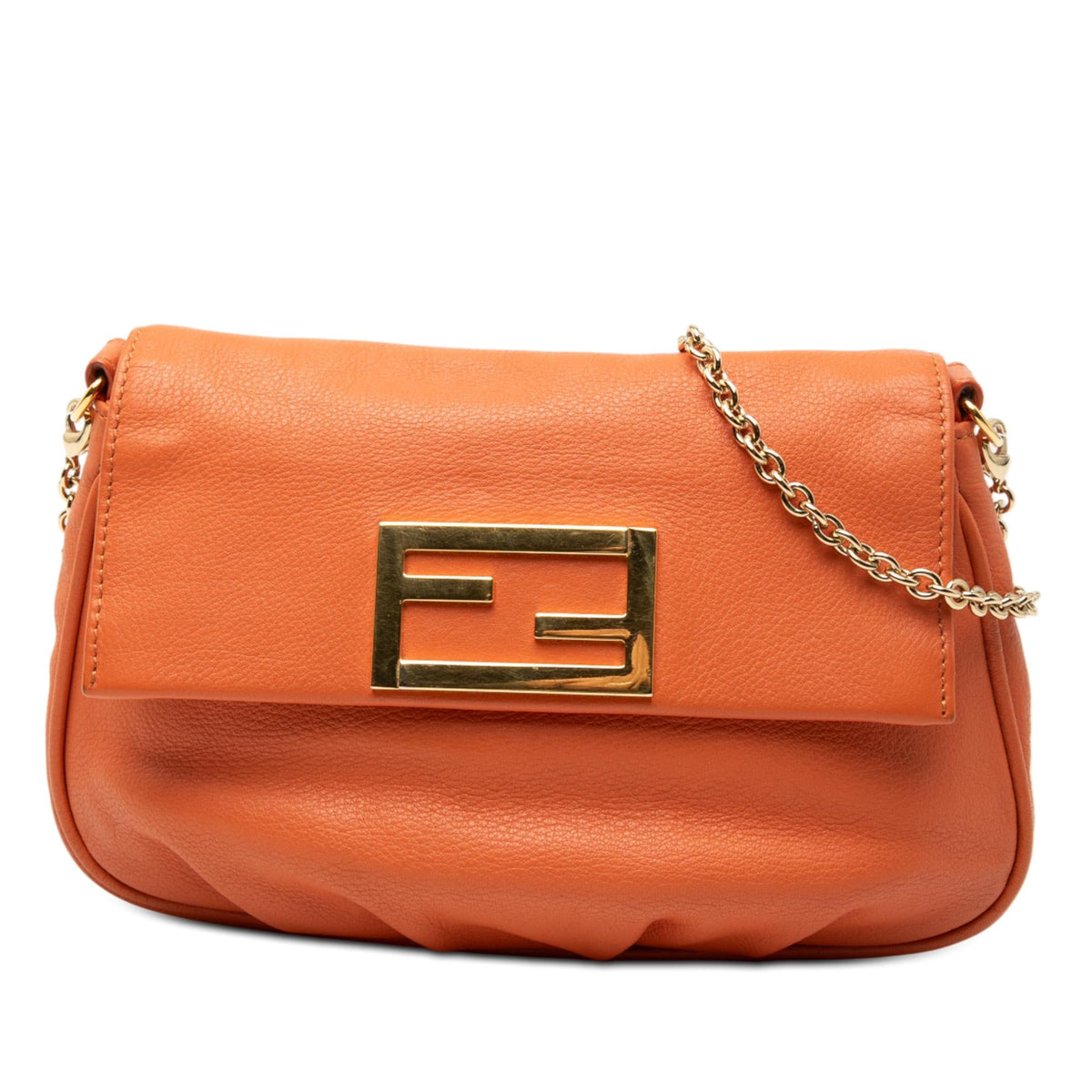 Fendi Leather Fendista Pochette Crossbody