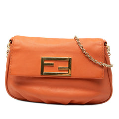 Fendi Leather Fendista Pochette Crossbody