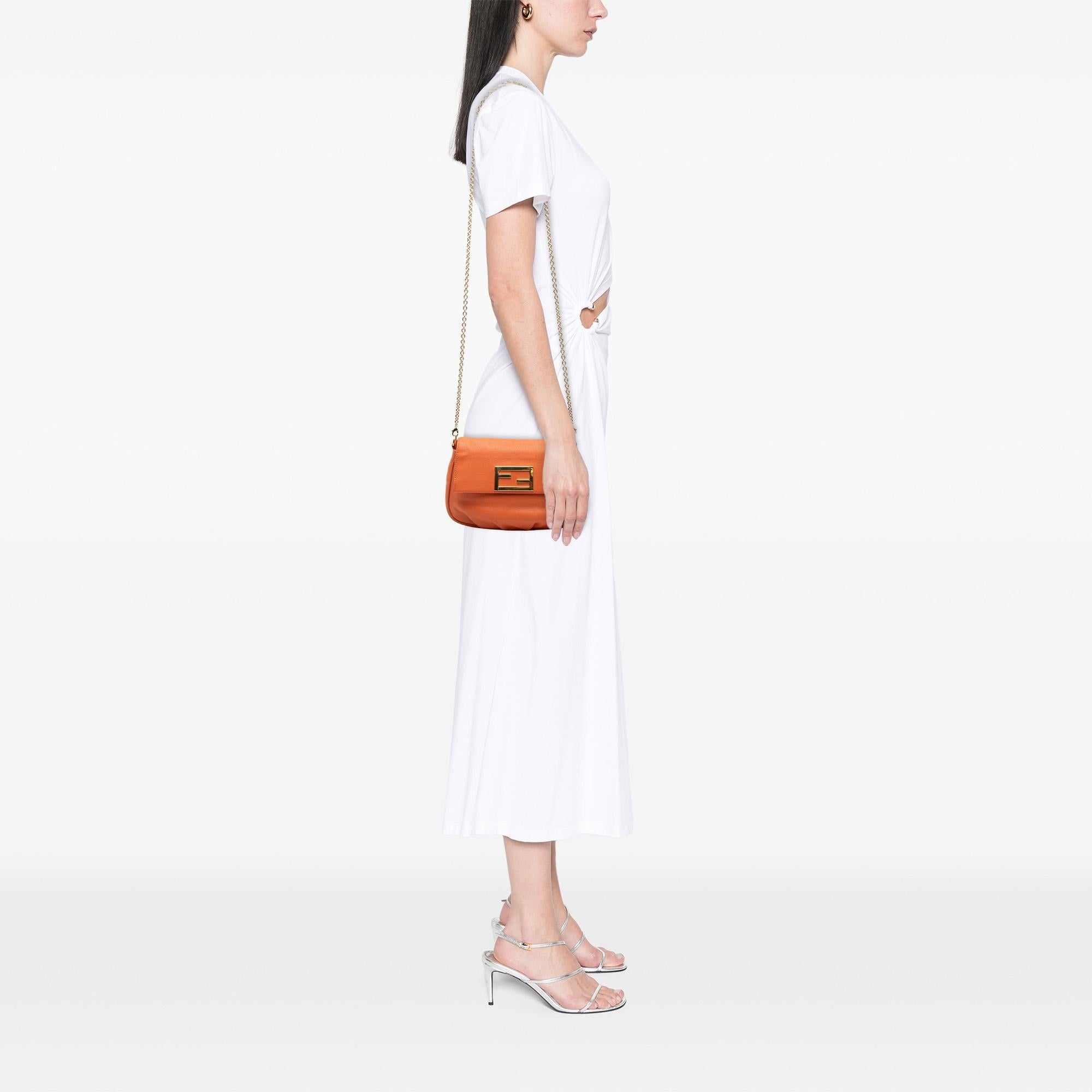 Fendi Leather Fendista Pochette Crossbody