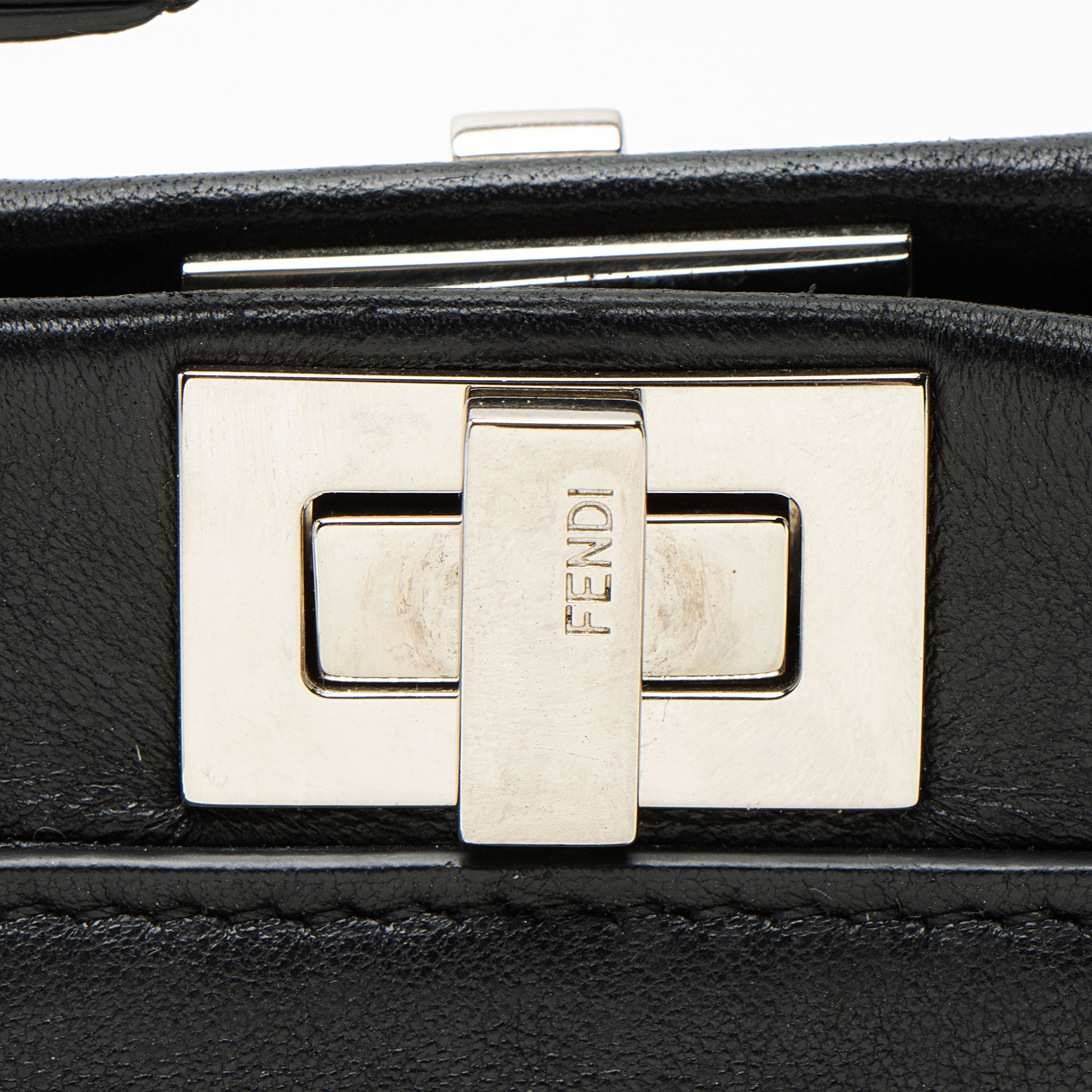 Fendi Leather Floral Embellished Peekaboo Micro Shoulder Bag