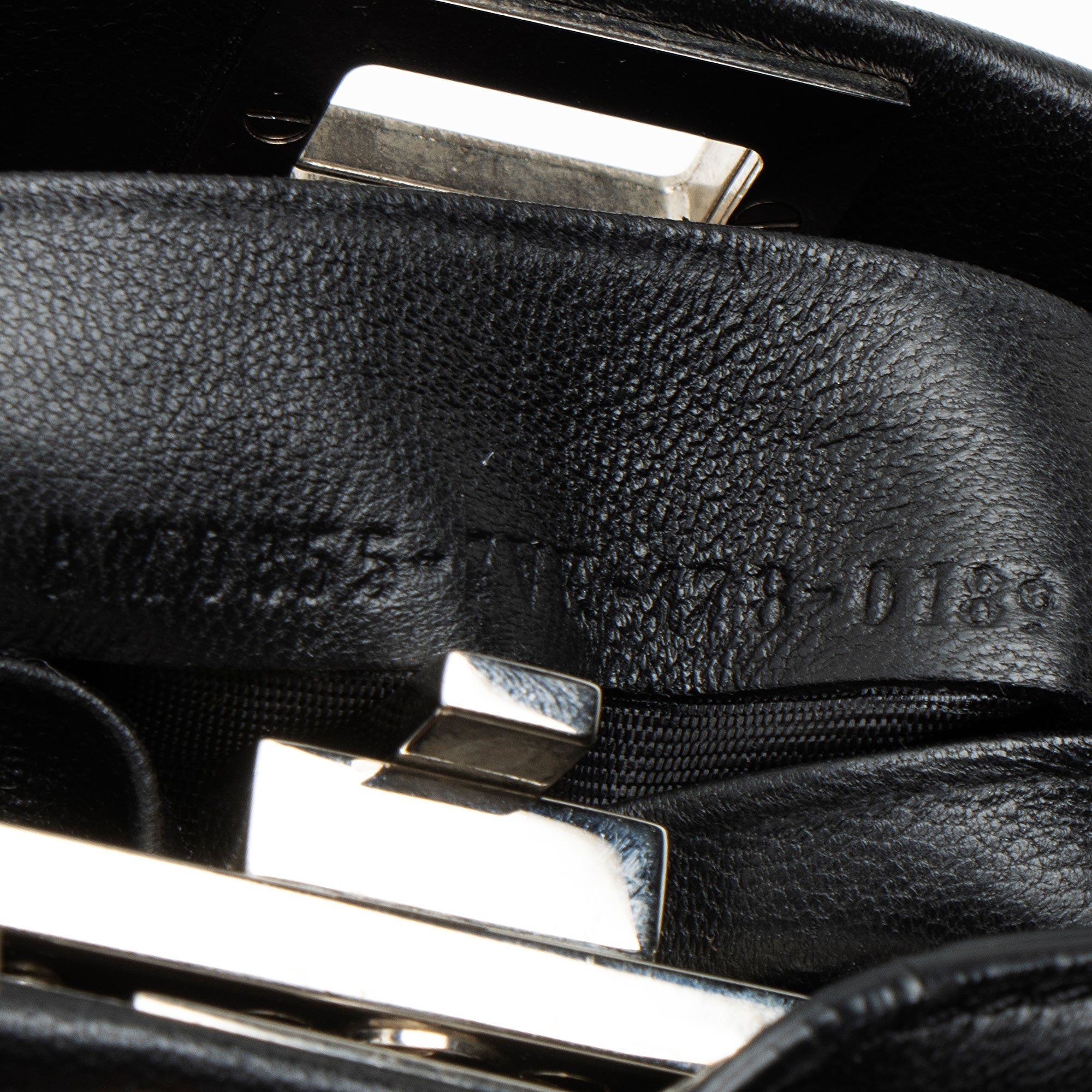 Fendi Leather Floral Embellished Peekaboo Micro Shoulder Bag