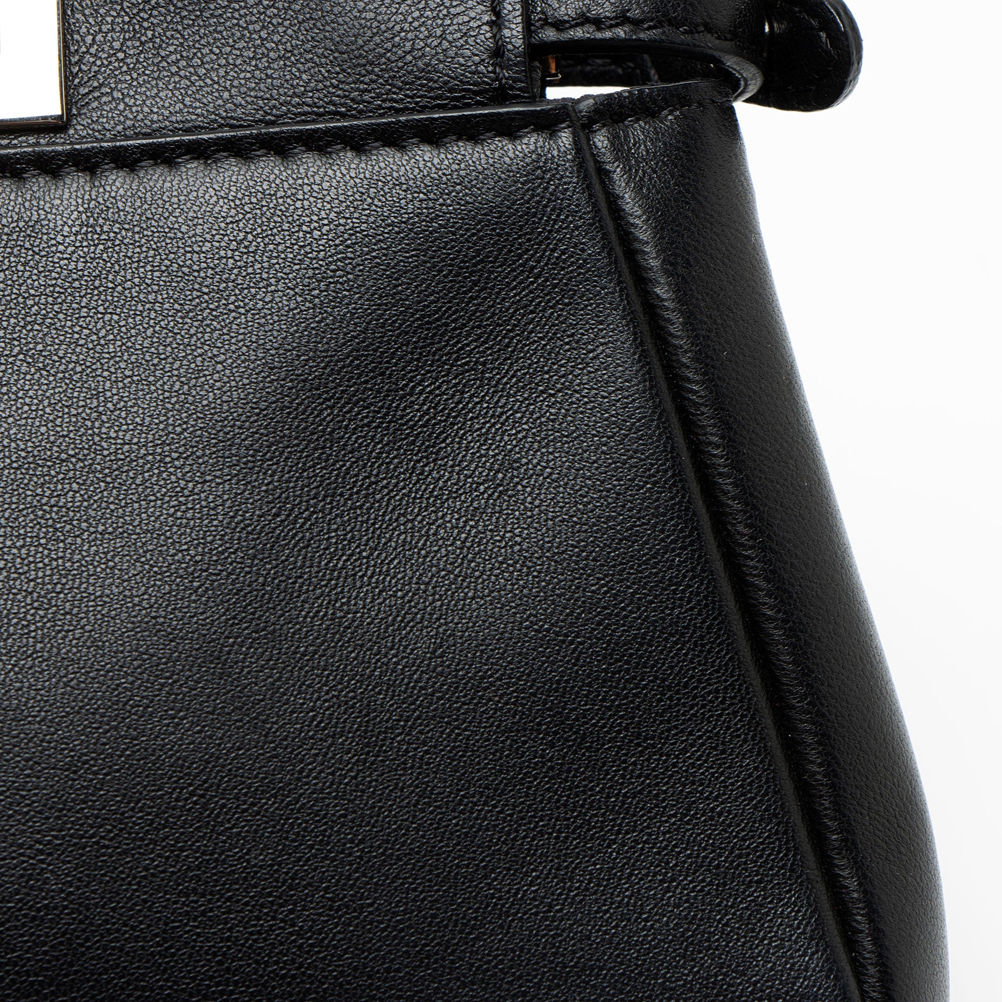 Fendi Leather Floral Embellished Peekaboo Micro Shoulder Bag