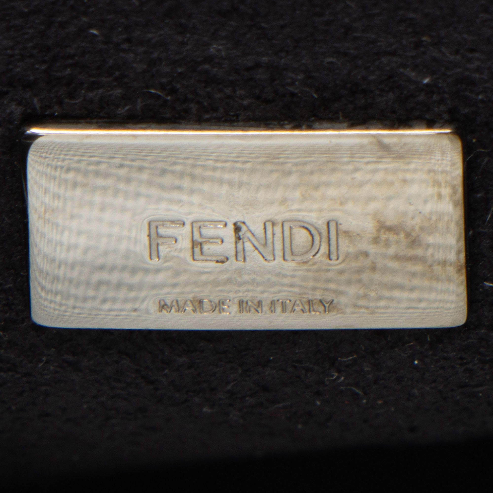 Fendi Leather Floral Embellished Peekaboo Micro Shoulder Bag