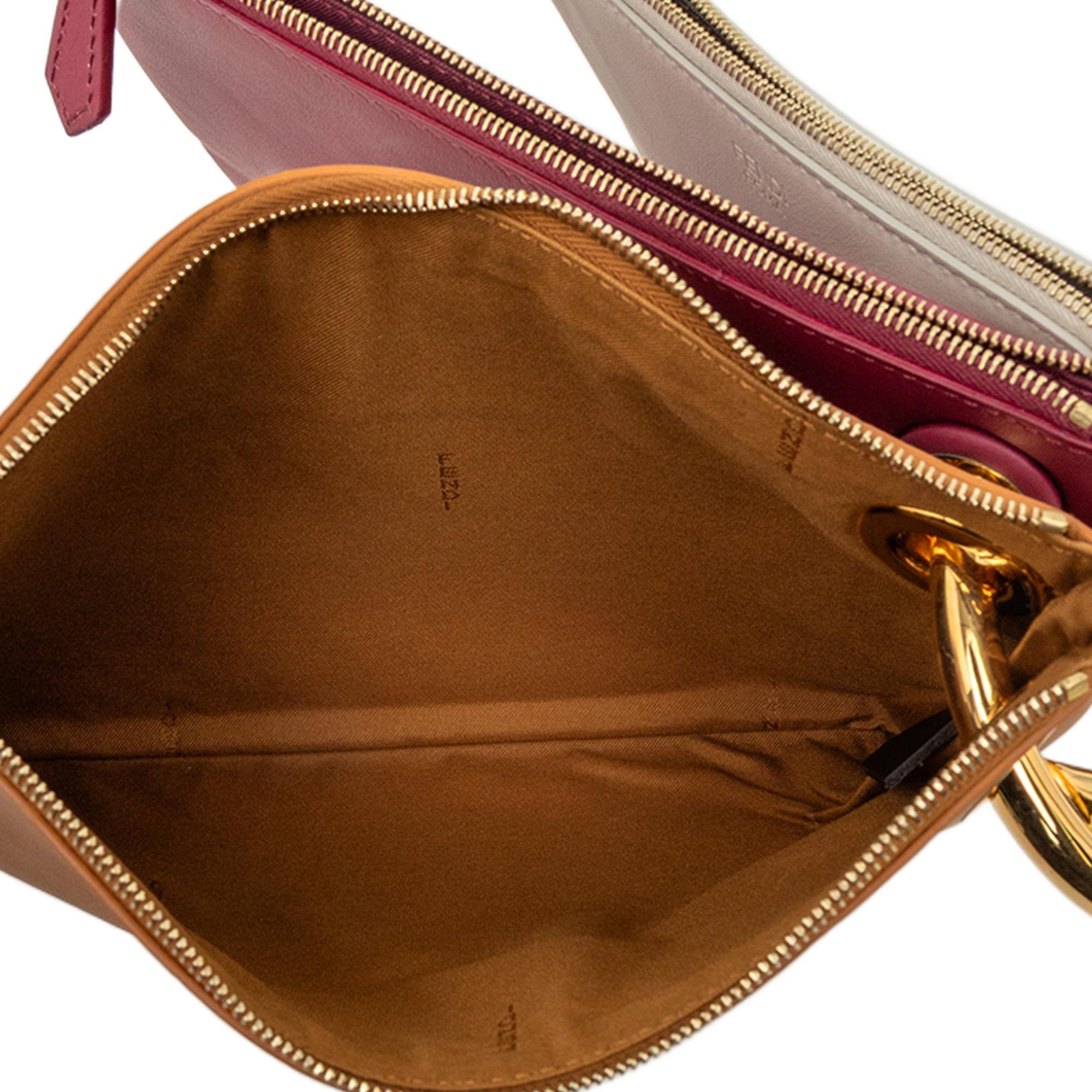 Fendi Leather Flowerland Triplette Clutch