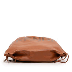 Fendi Leather Logo Drawstring Backpack