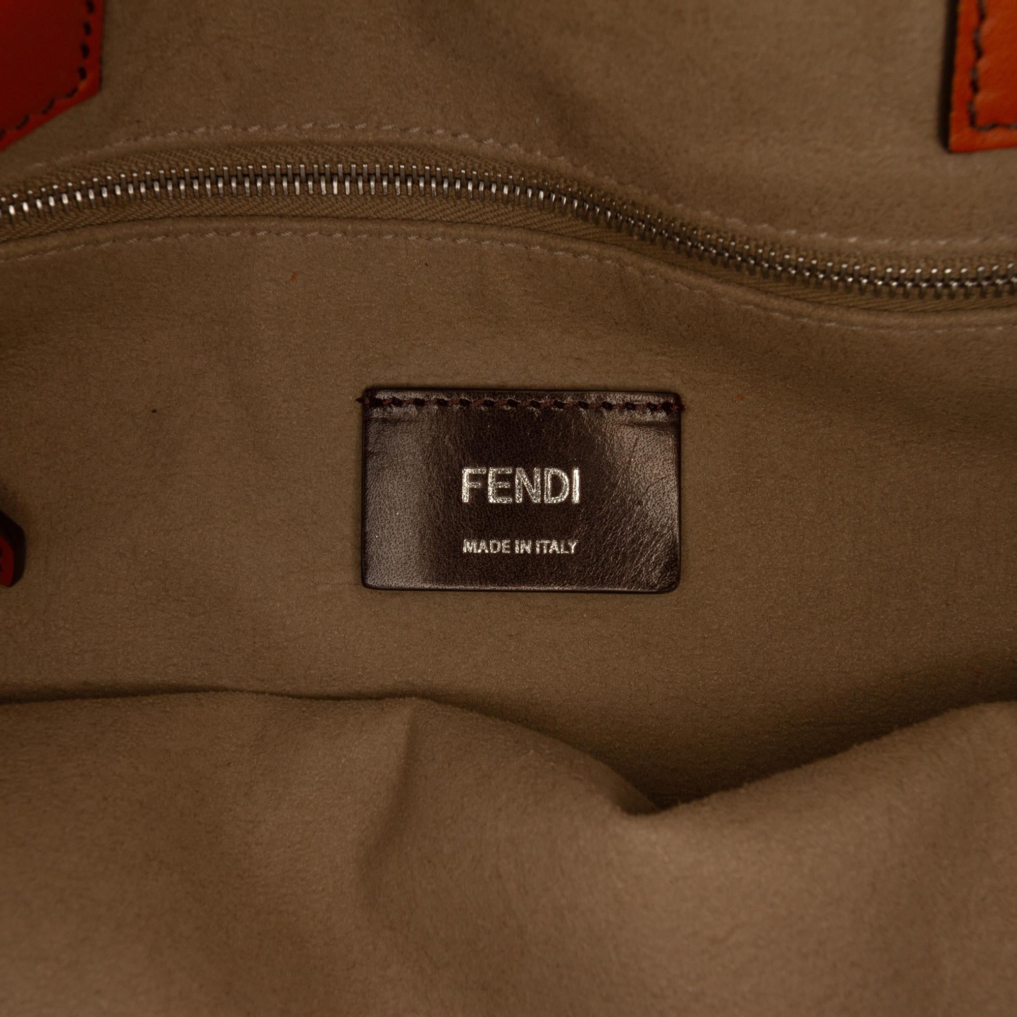 Fendi Leather Logo Drawstring Backpack