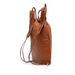 Fendi Leather Logo Drawstring Backpack