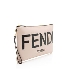 Fendi Leather Logo Pouch
