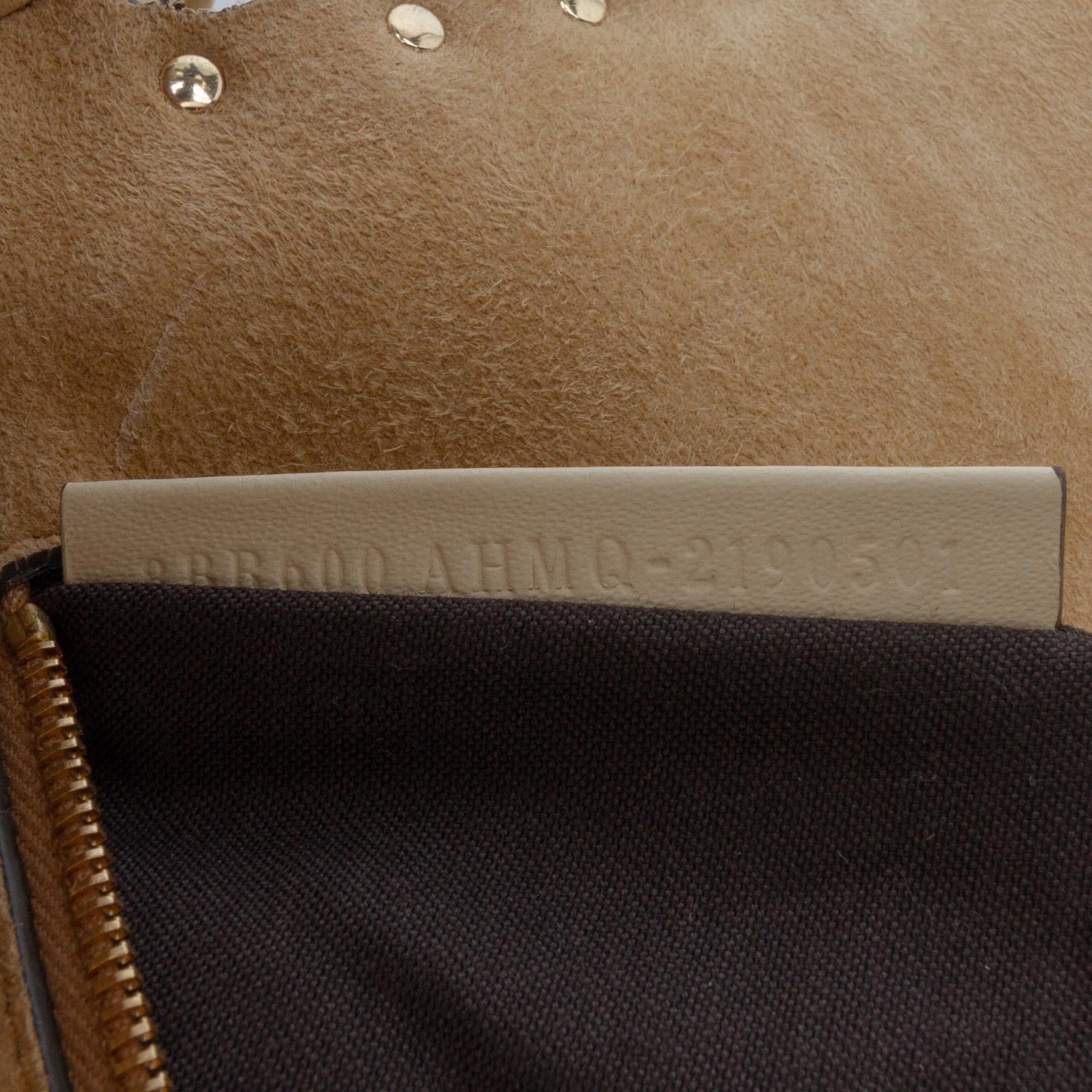 Fendi Leather Metal Stitch Baguette Satchel