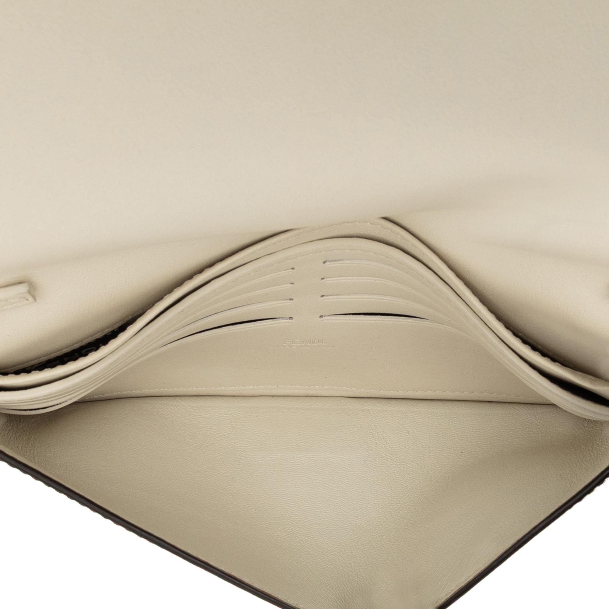 Fendi Leather Peekaboo Chain Clutch