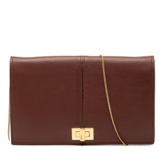 Fendi Leather Peekaboo Chain Clutch
