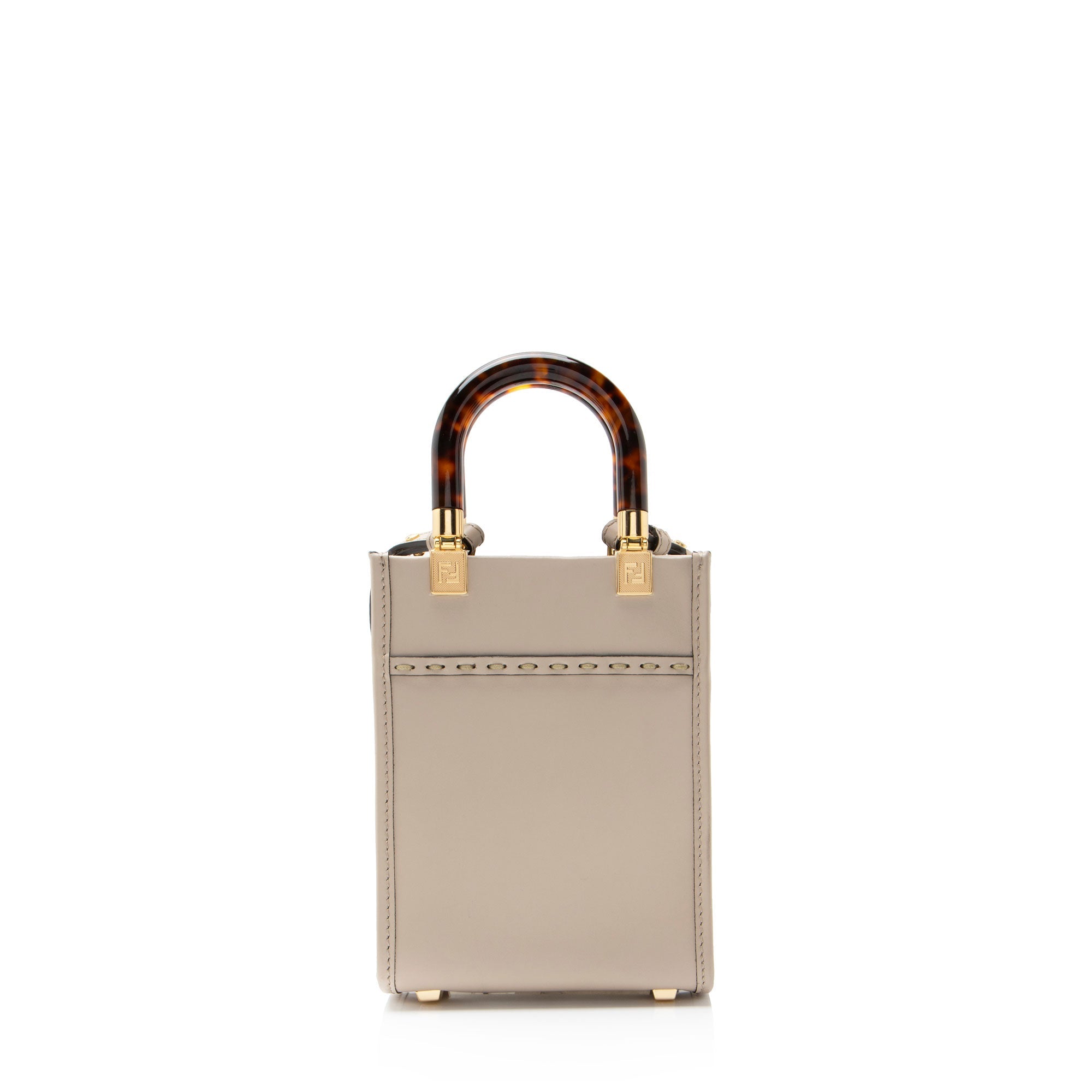 Fendi Leather Python Sunshine Mini Shopper Tote