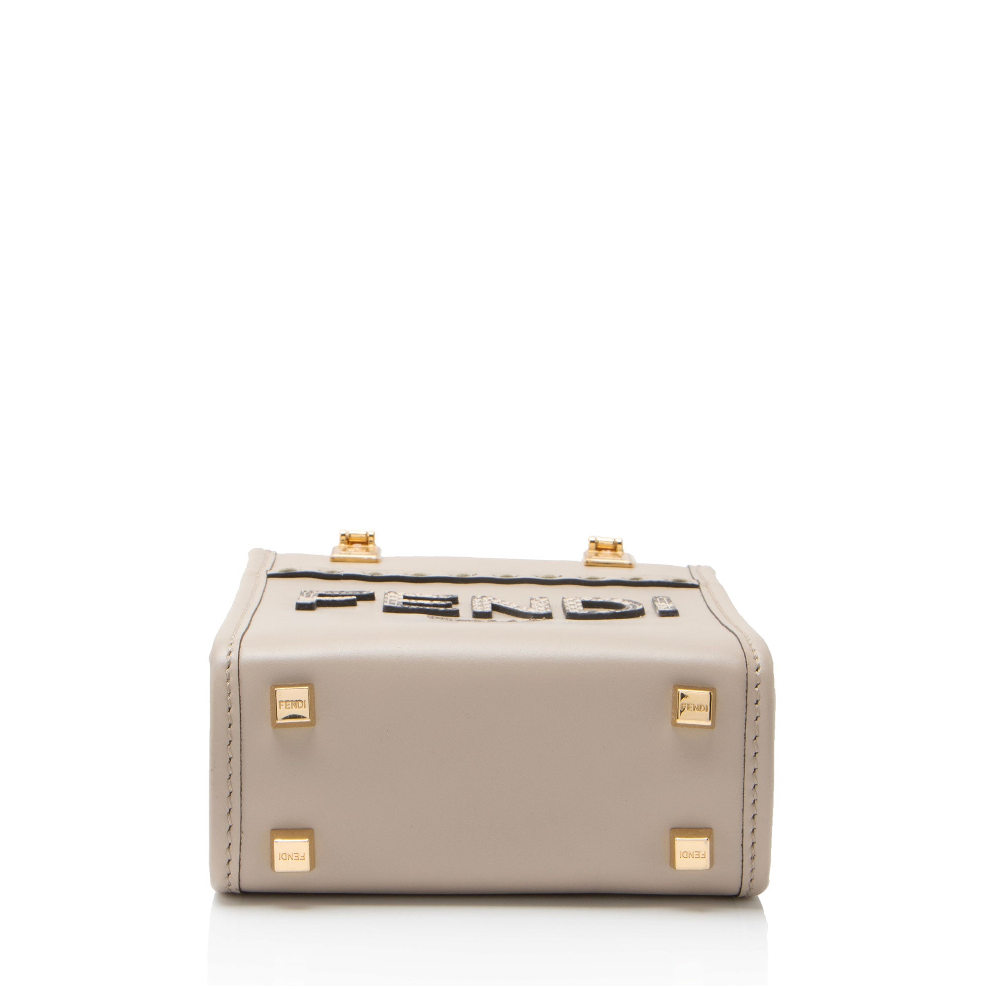 Fendi Leather Python Sunshine Mini Shopper Tote