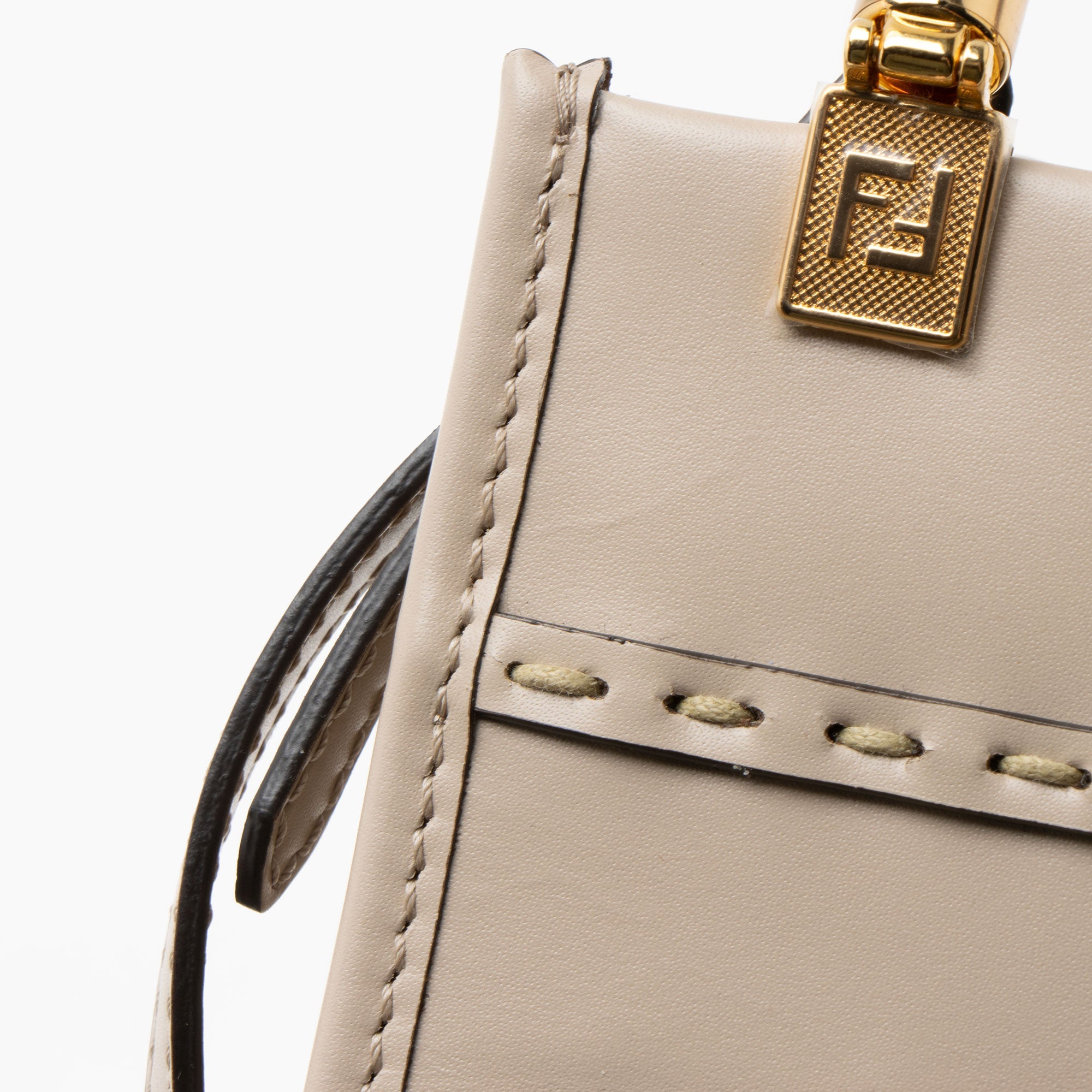 Fendi Leather Python Sunshine Mini Shopper Tote